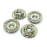 Klinik RC Klinik RC Low Profile M4 Large Flange Serrated Titanium Wheel Nuts (4) (Silver) #KRC-LPNUT