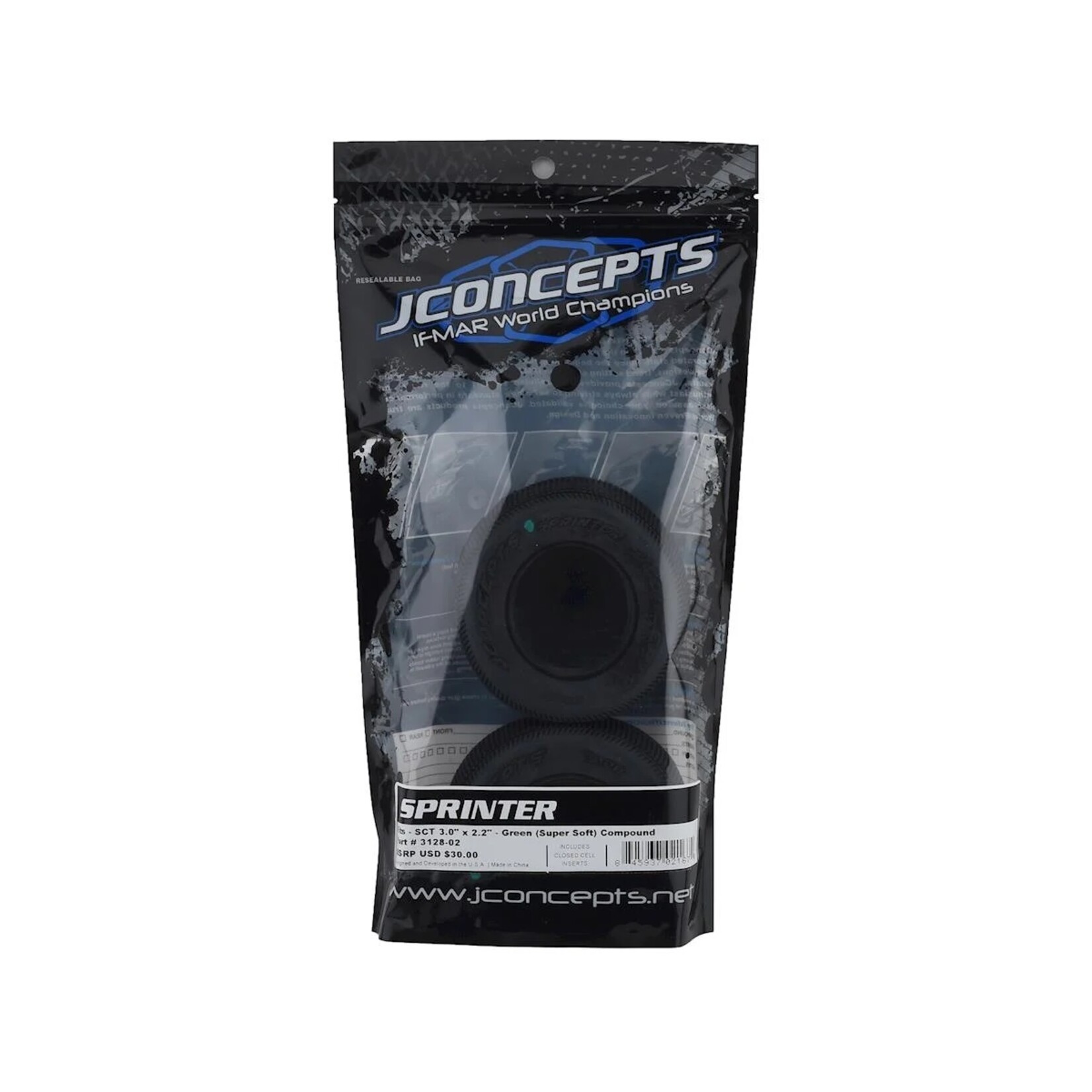 JConcepts #3128-02 JConcepts Sprinter Short Course Dirt Oval Tires (2) (Green)