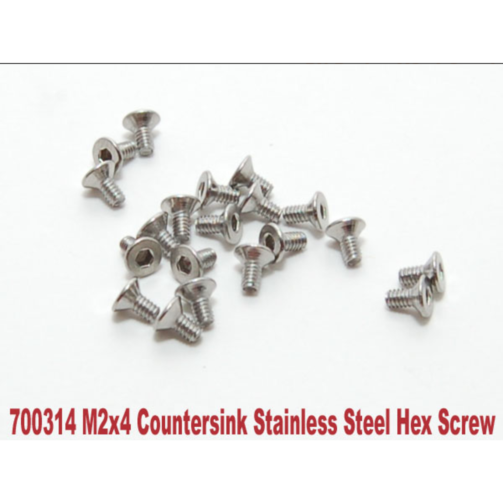 PN Racing PN Racing M2x4 Countersink Stainless Steel Hex Machine Screw (20pcs) #700314