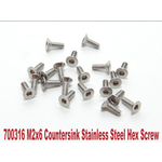 PN Racing PN Racing M2x6 Countersink Stainless Steel Hex Machine Screw (20pcs) #700316