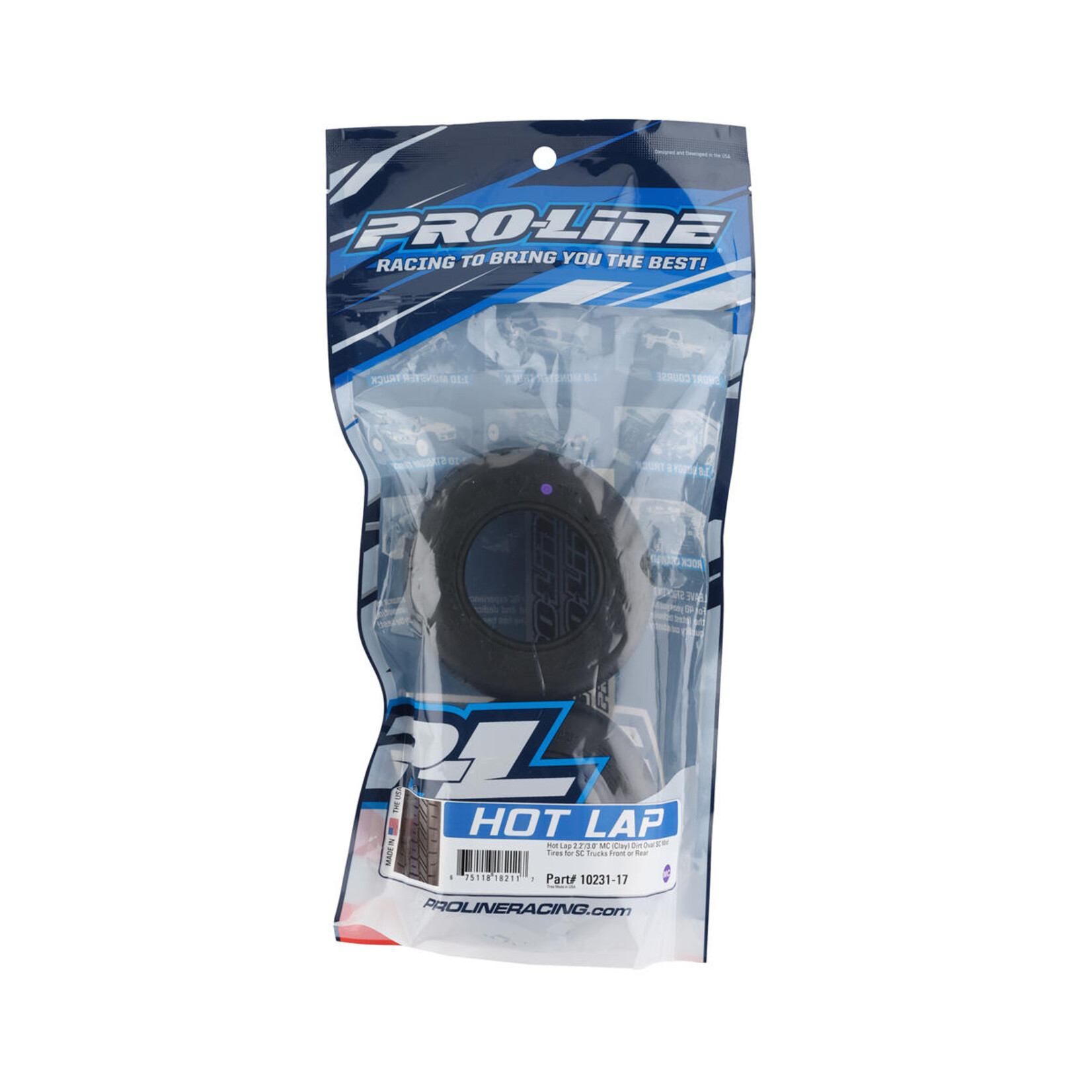 Pro-Line #10231-03 Pro-Line 1/10 Hot Lap 2.2"/3.0" Dirt Oval Short Course Tires (2) (Clay)