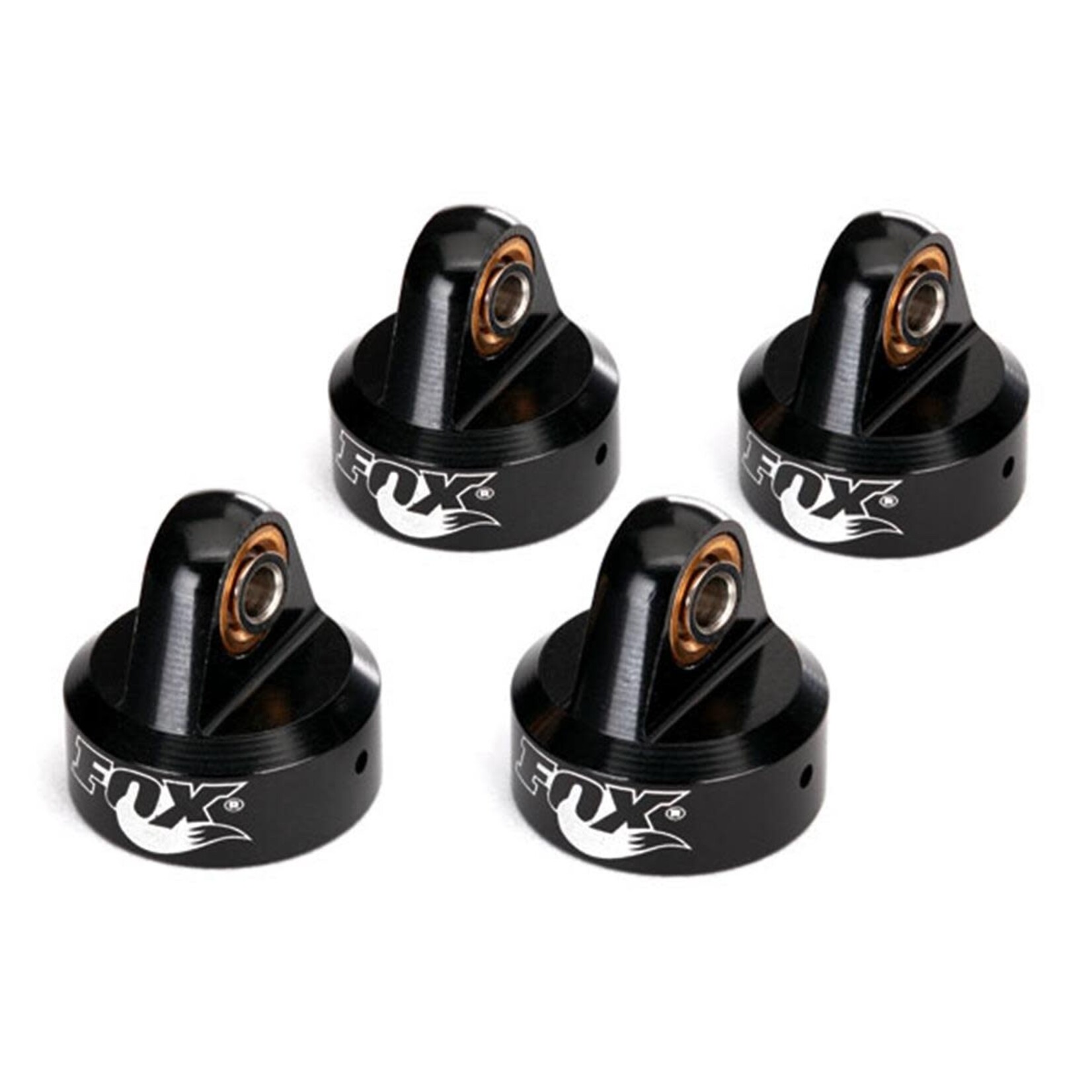Traxxas #8456 Traxxas Unlimited Desert Racer Aluminum "Fox" Shock Caps (Black) (4)