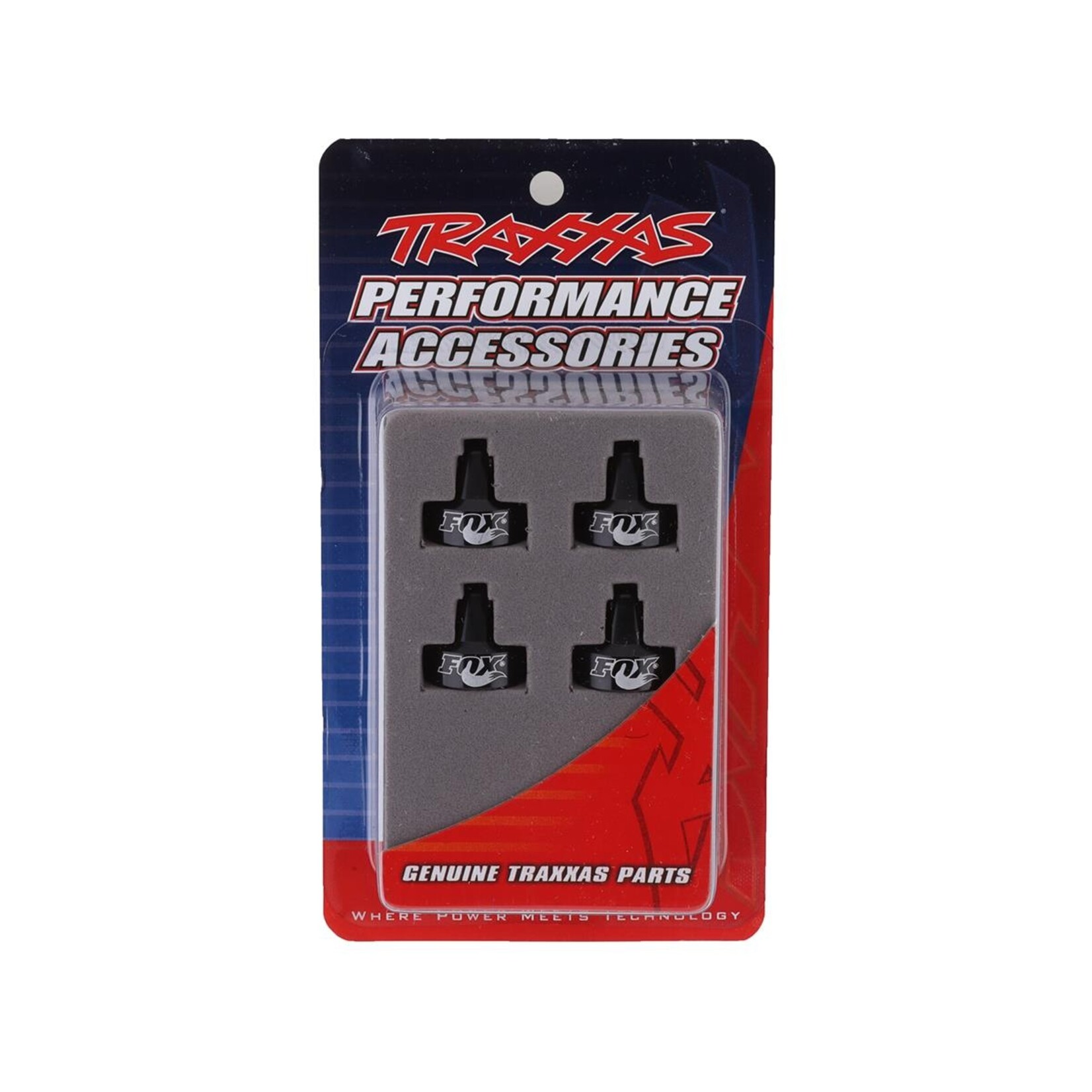 Traxxas #8456 Traxxas Unlimited Desert Racer Aluminum "Fox" Shock Caps (Black) (4)