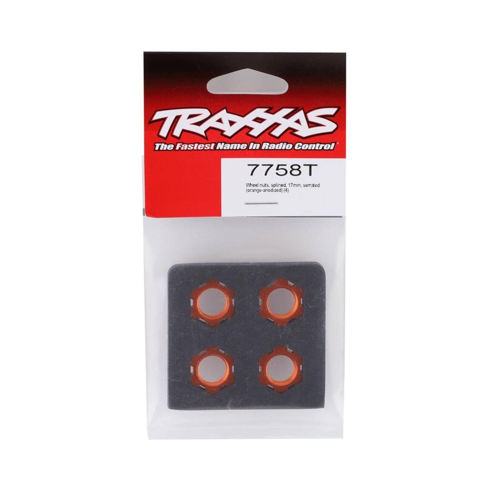 Traxxas #7758T Traxxas Sledge/X-Maxx/E-Revo VXL 17mm Splined Wheel Nut (Orange) (4)