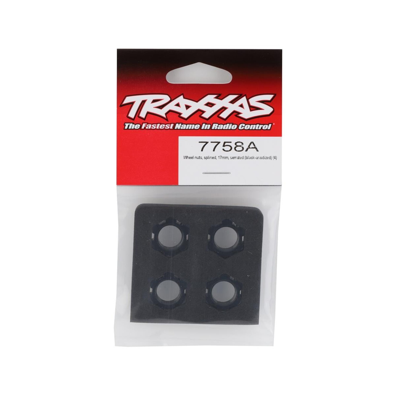 Traxxas #7758A Traxxas Sledge/X-Maxx/E-Revo VXL 17mm Splined Wheel Nut (Black) (4)