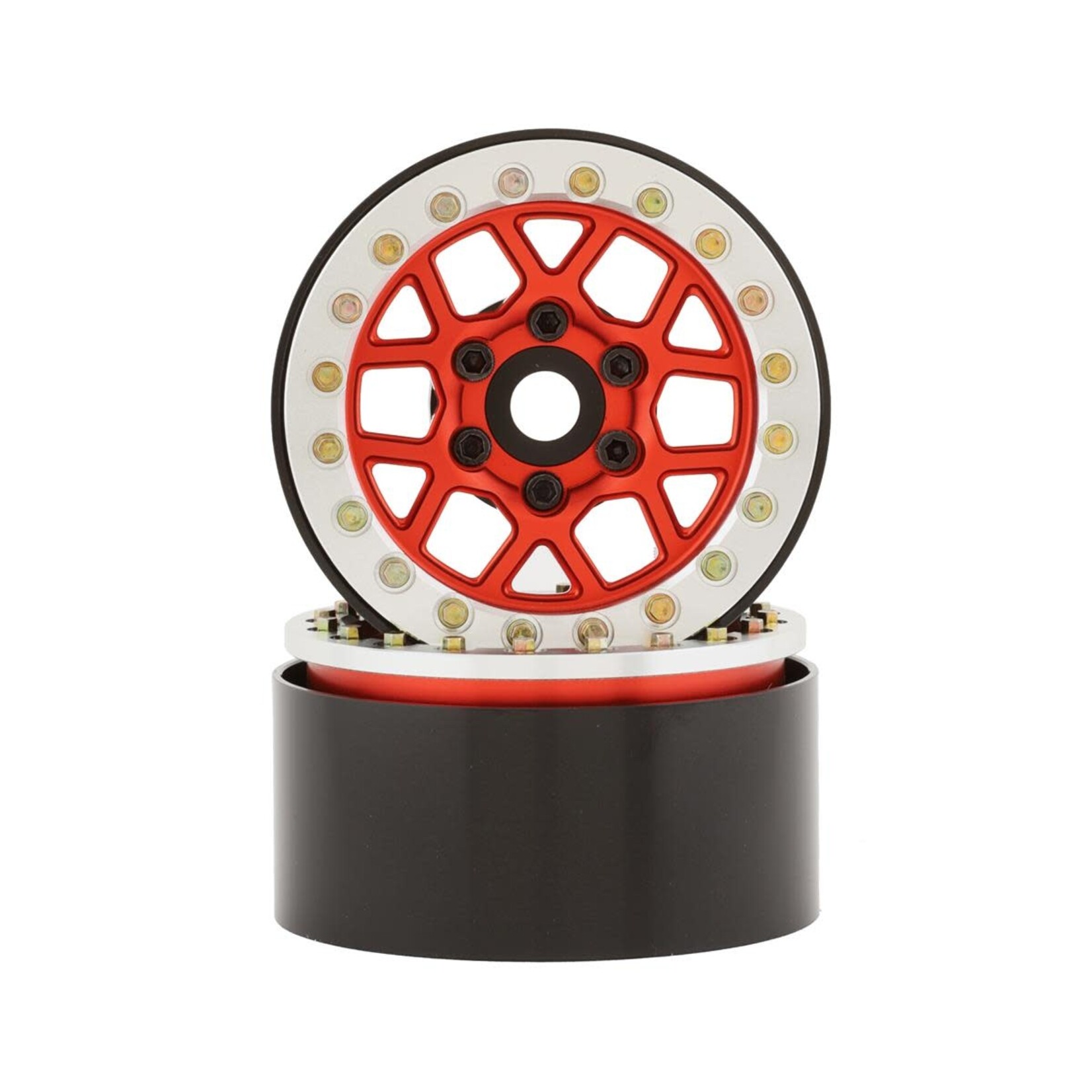 SSD RC #SSD00538 SSD RC 1.9" Boxer Beadlock Wheels (Red)