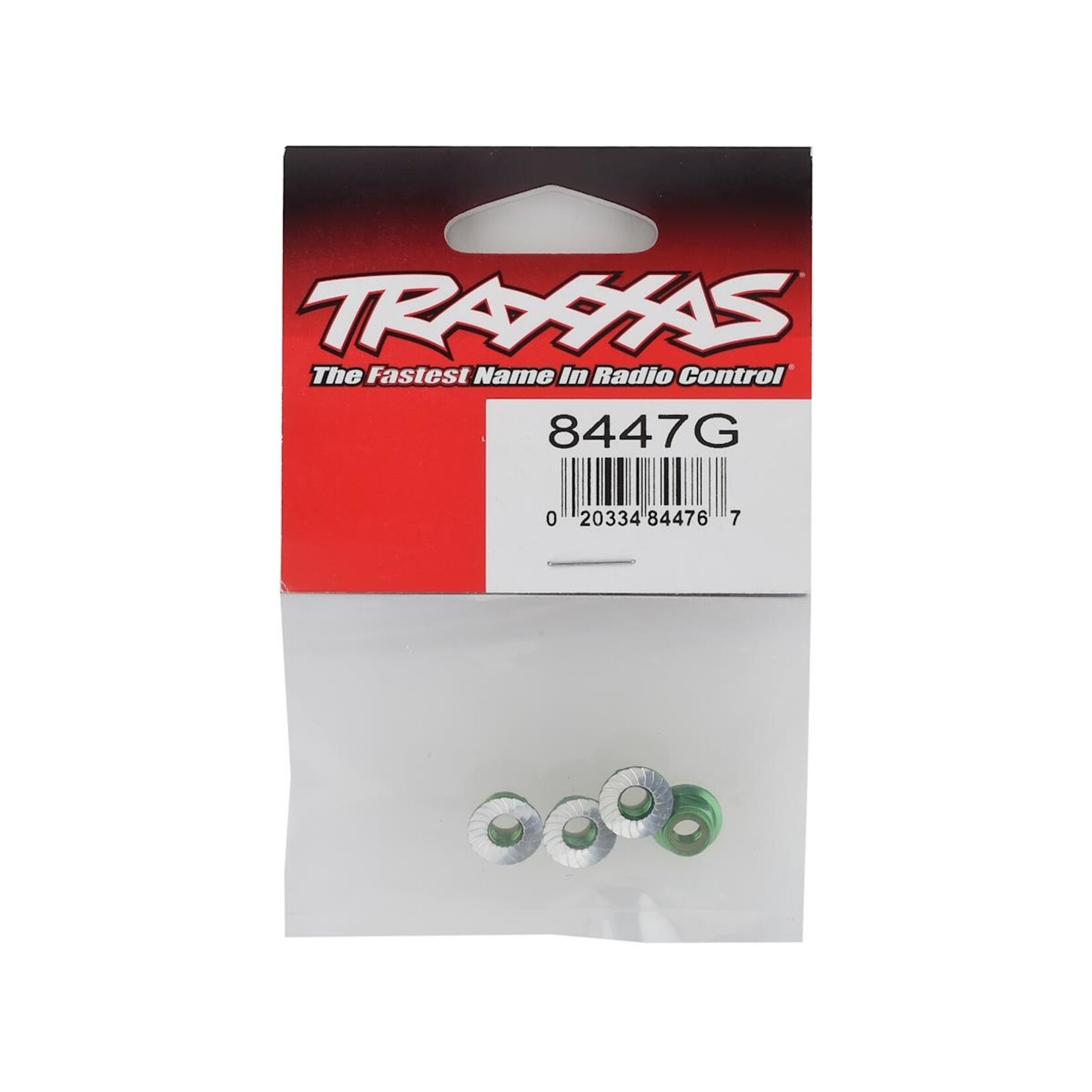 Traxxas #8447G Traxxas 5mm Aluminum Flanged Nylon Locking Nuts (Green) (4)