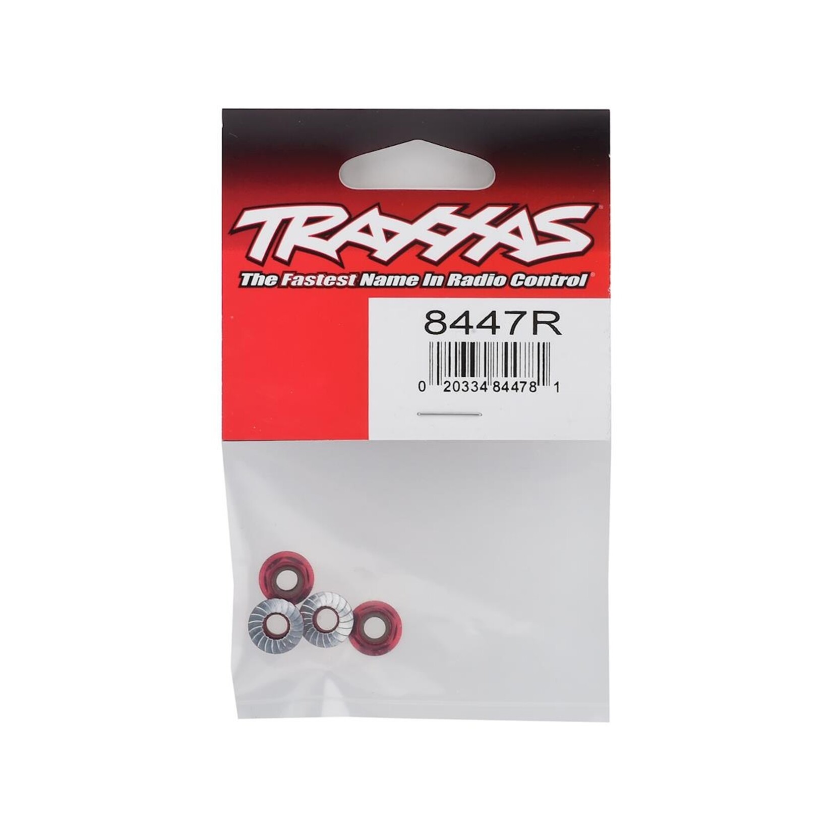 Traxxas #8447R Traxxas 5mm Aluminum Flanged Nylon Locking Nuts (Red) (4)