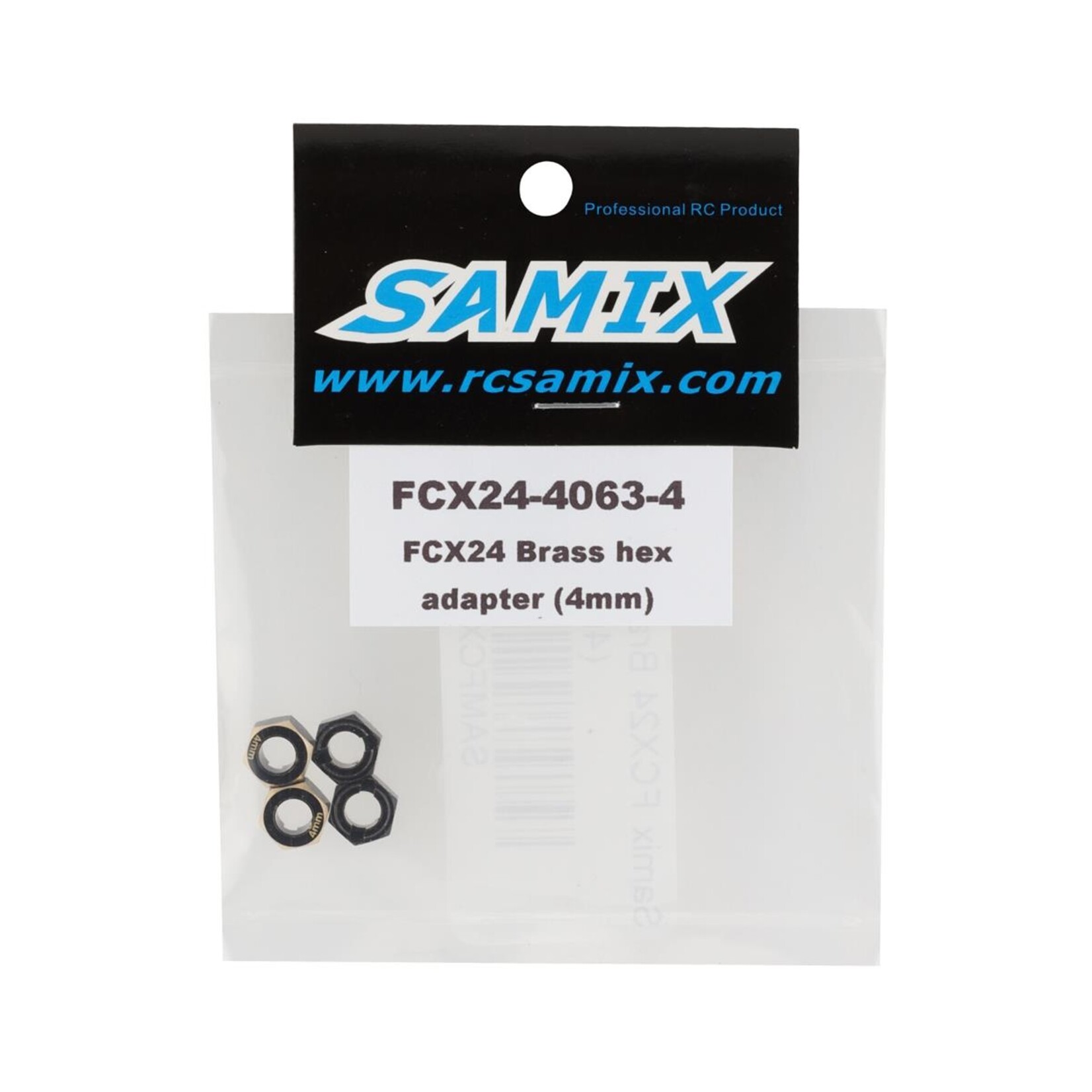 Samix Samix FCX24 Brass Hex Adapter (4) (4mm) #SAMFCX24-4063-4