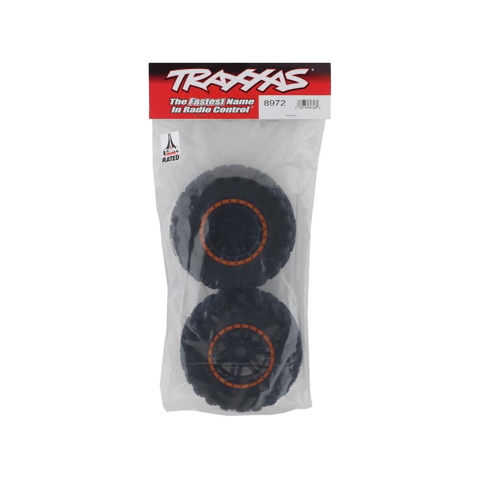 Traxxas #8972T  Traxxas Maxx All-Terrain Pre-Mounted Tires (2) (Black/Orange)