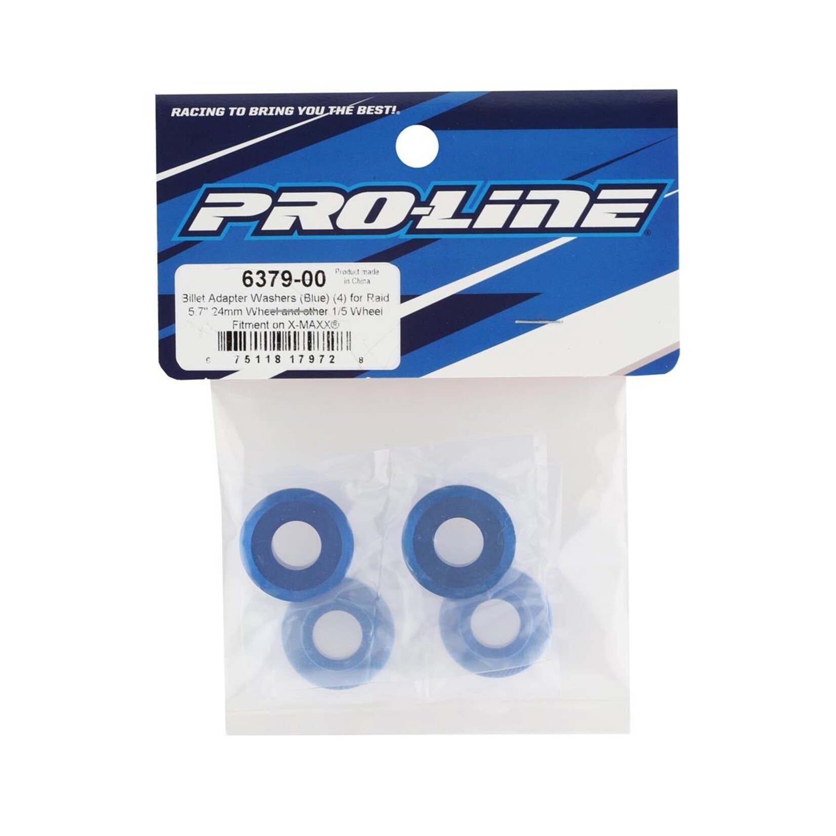 Pro-Line Pro-Line X-Maxx 1/5 Aluminum Adapter Washer (4) (Blue) #6379-00