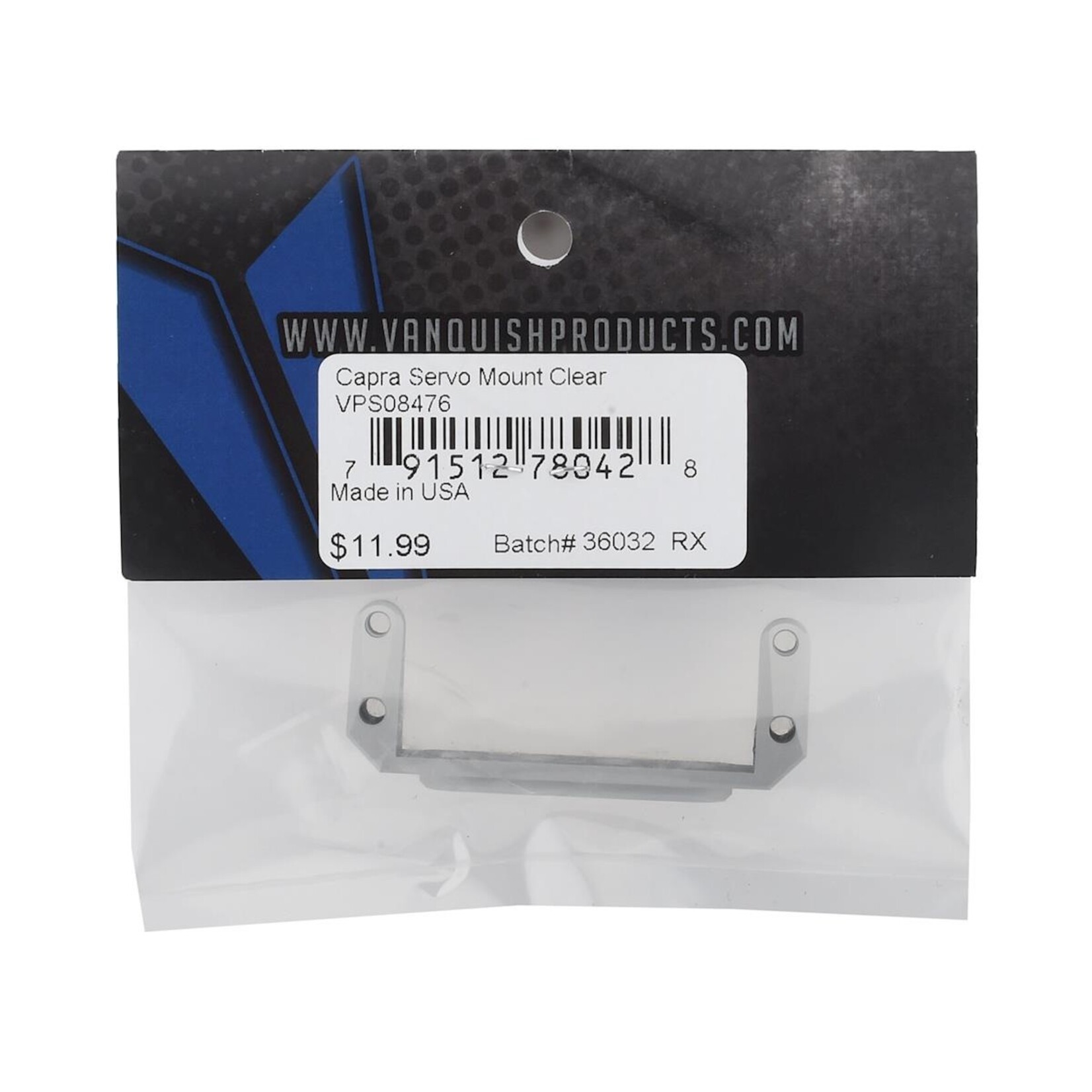 Vanquish Products #VPS08476 Vanquish Products Axial Capra Servo Mount (Silver)