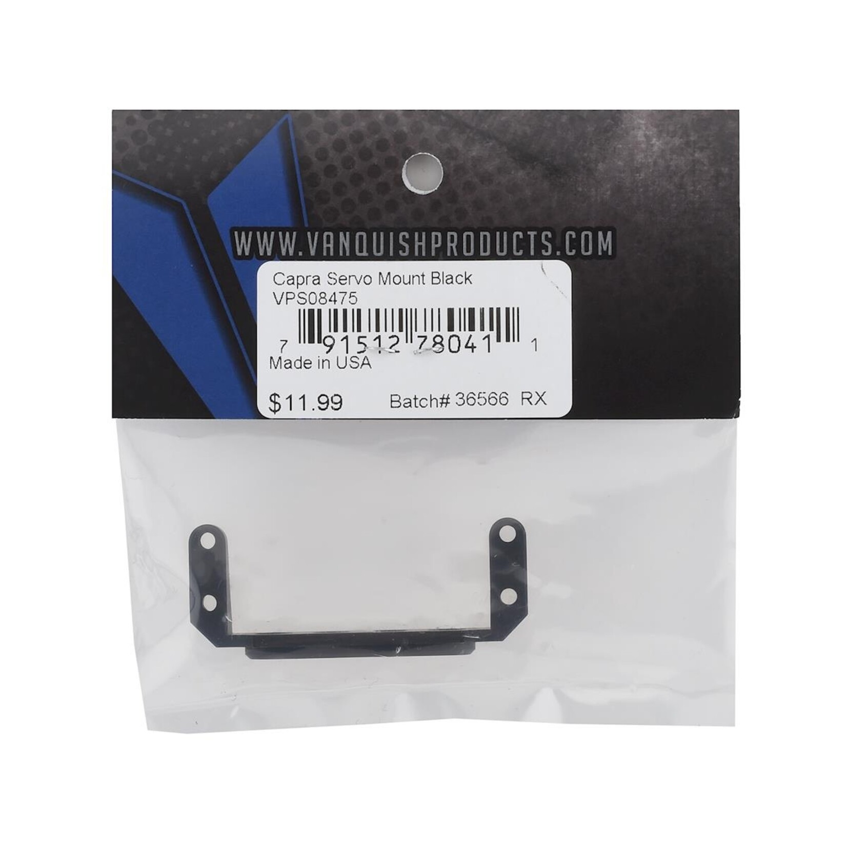 Vanquish Products #VPS08475 Vanquish Products Axial Capra Servo Mount (Black)