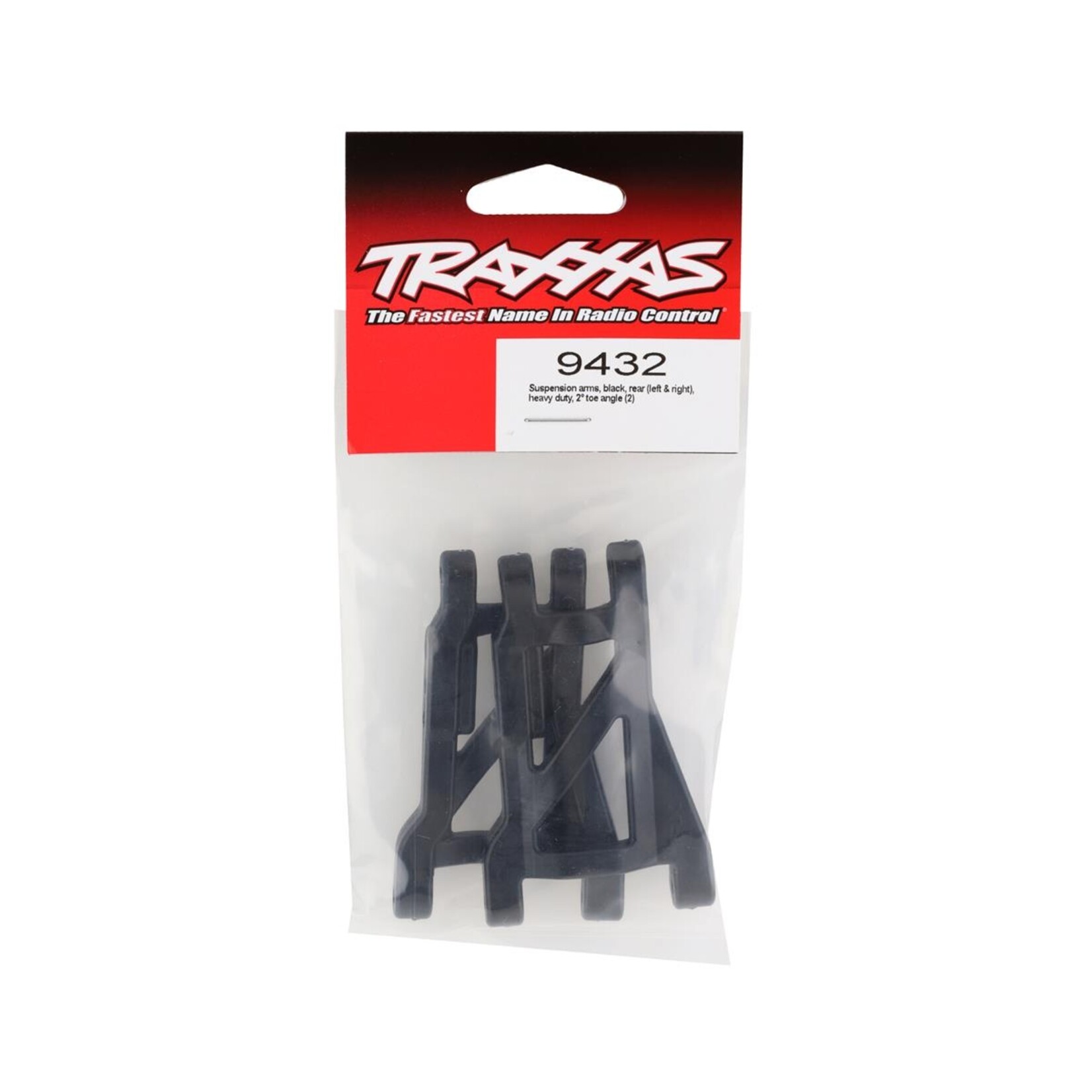 Traxxas #9432 Traxxas Drag Slash Rear Heavy Duty Suspension Arms (Black) (2) (2° Toe-In)