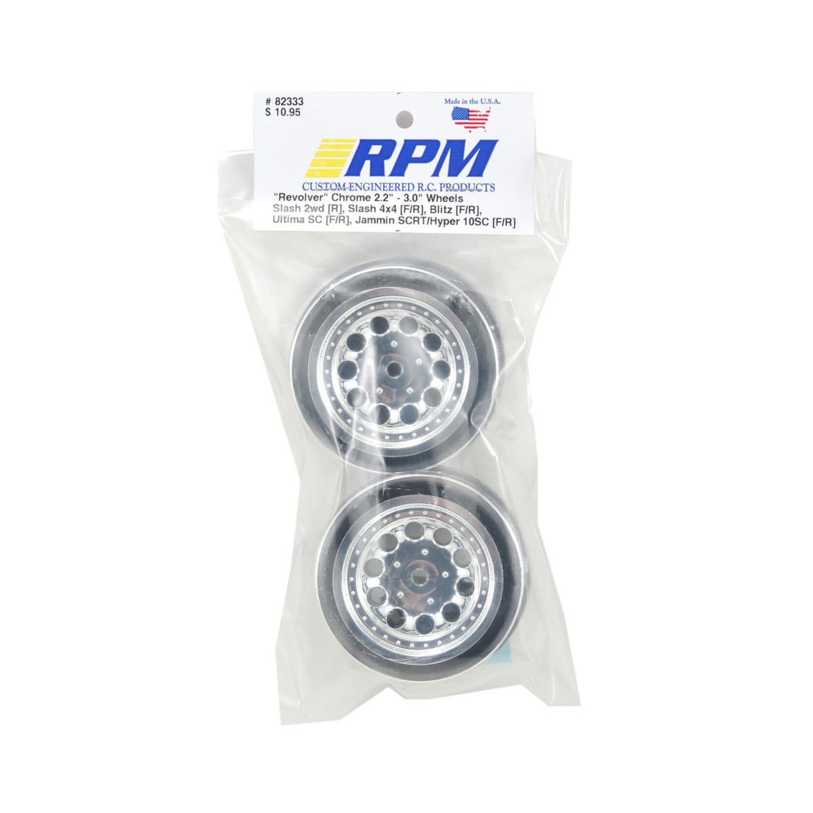 RPM RPM 12mm Spline Drive "Revolver" Short Course Wheels (Chrome) (2) (Slash Rear) #82333