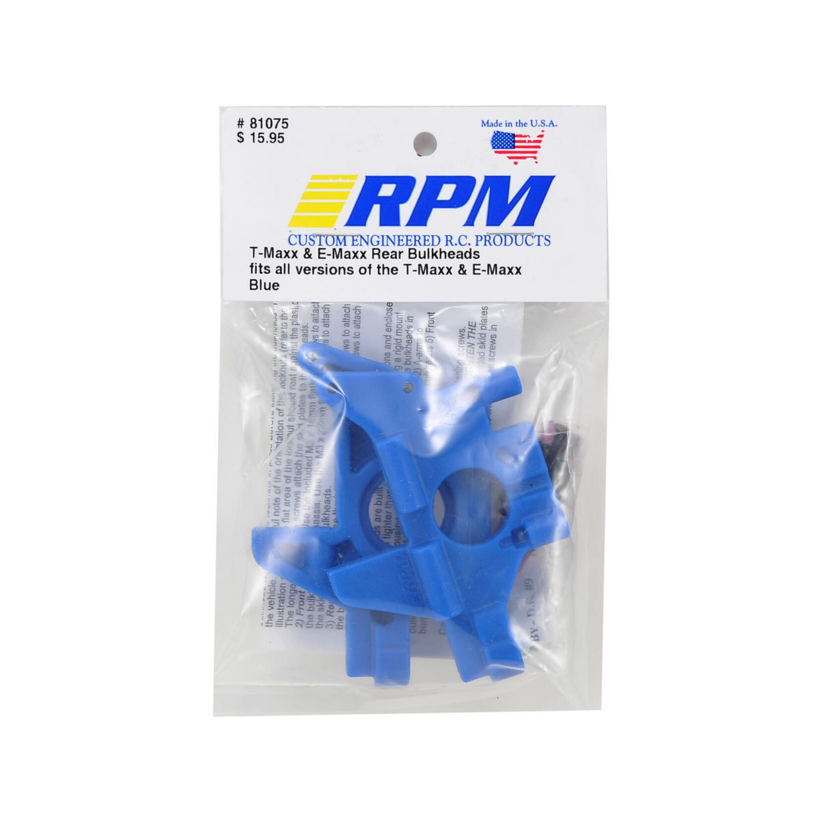 RPM RPM Traxxas E-Maxx/T-Maxx Rear Bulkhead Set (Blue) #81075