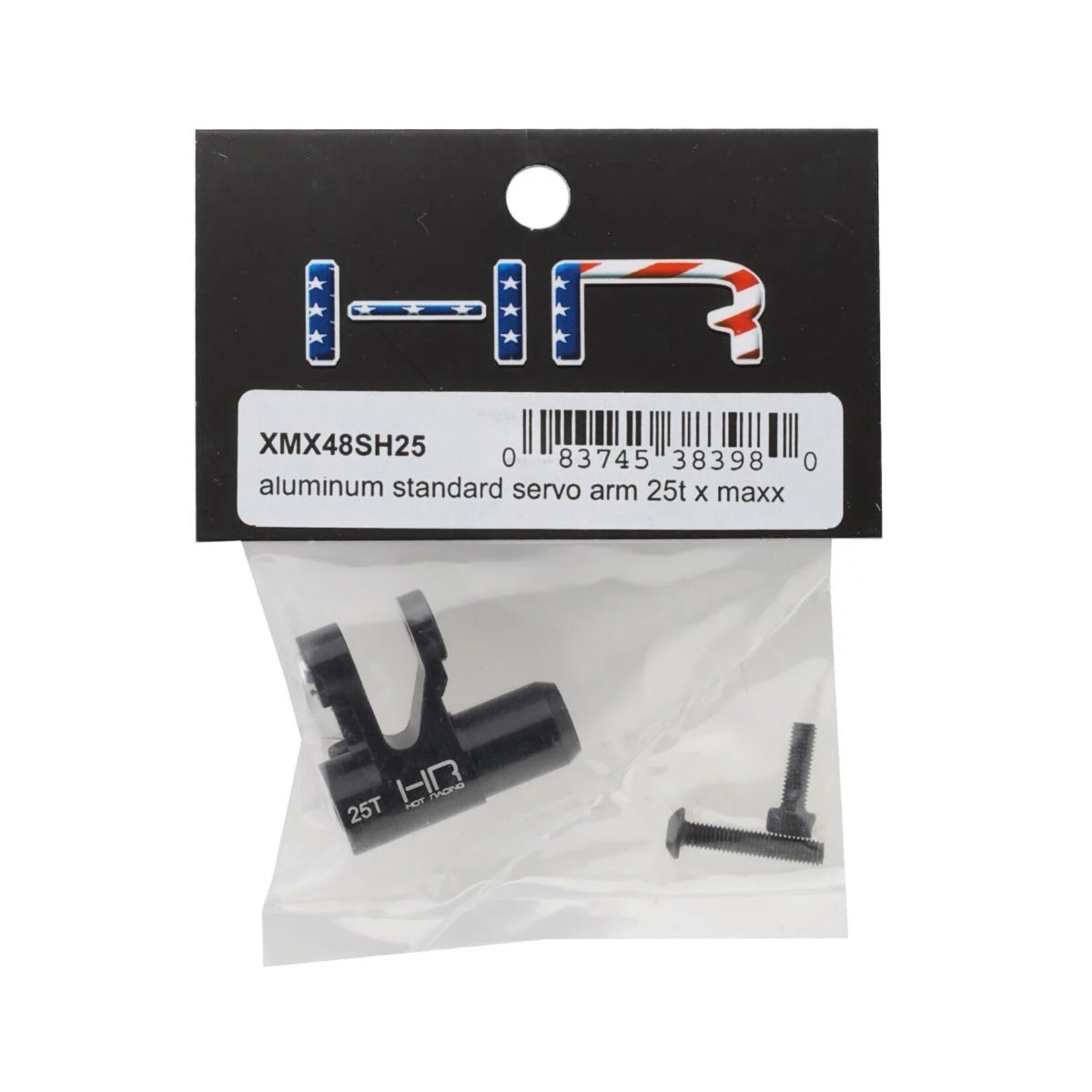 Hot Racing #XMX48SH25 Hot Racing Traxxas X-Maxx CNC-Machined Aluminum Clamp Servo Horn (Black) (25T) (Futaba/TRA/Savox/Orion/ProTek)