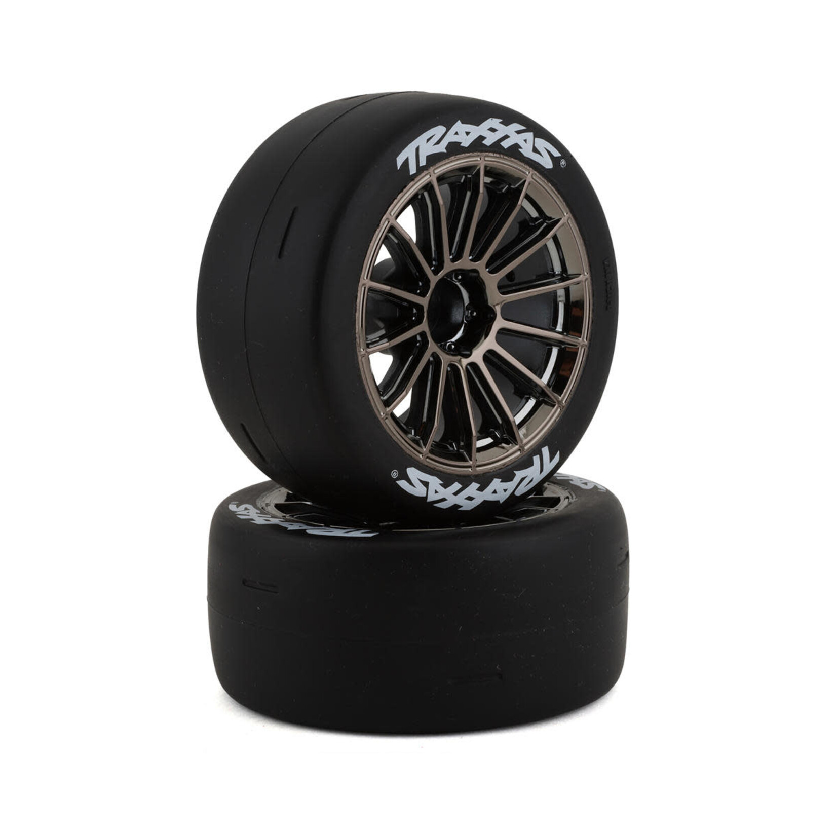 Traxxas #9375R Traxxas Sticky 2.0" Response Pre-Mounted Tires w/Multi-Spoke Wheels (Satin Chrome) (2) (Rear) (VXL)