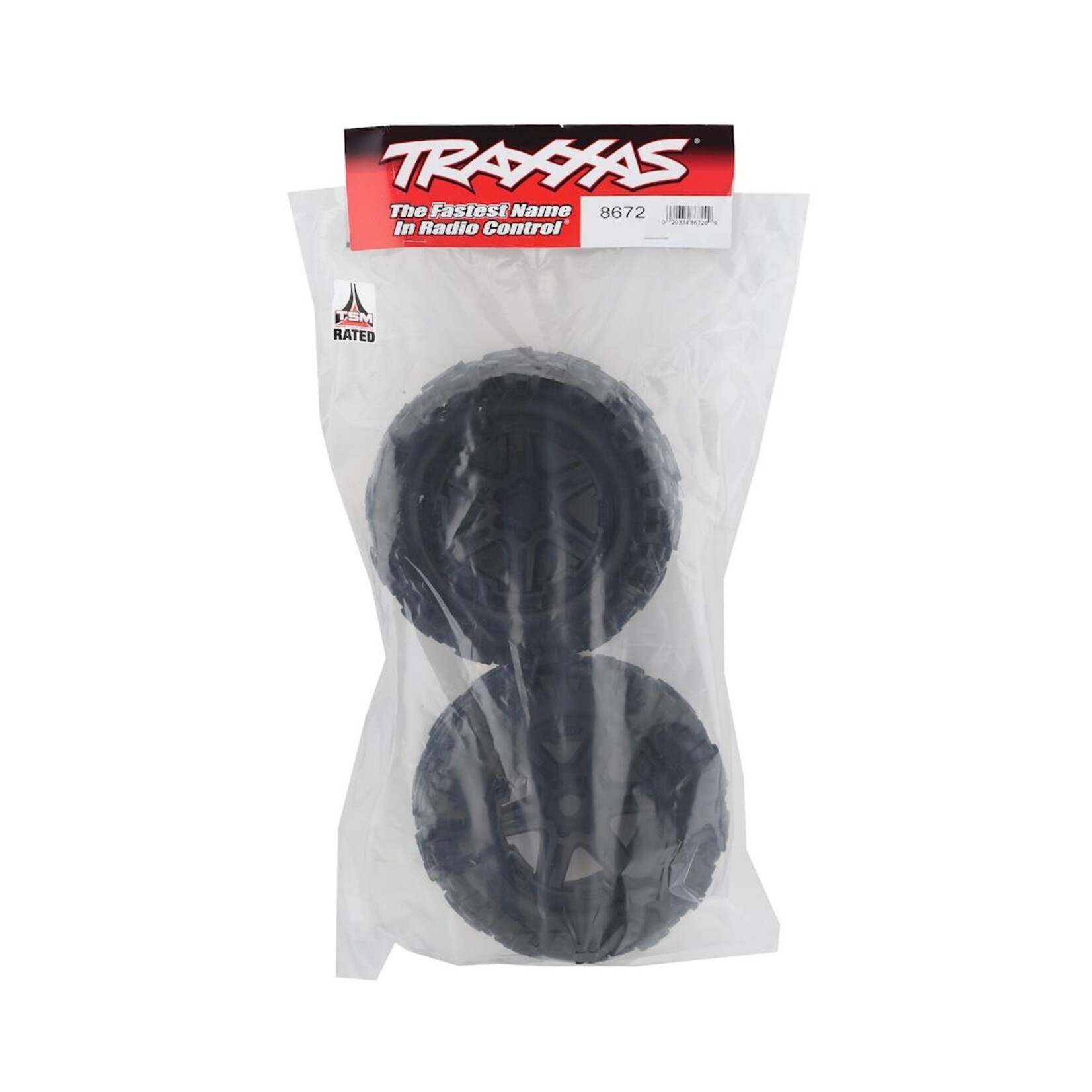 Traxxas #8672  Traxxas Talon EXT 3.8" Pre-Mounted E-Revo 2.0 Tires w/17mm Hex (2) (Black)