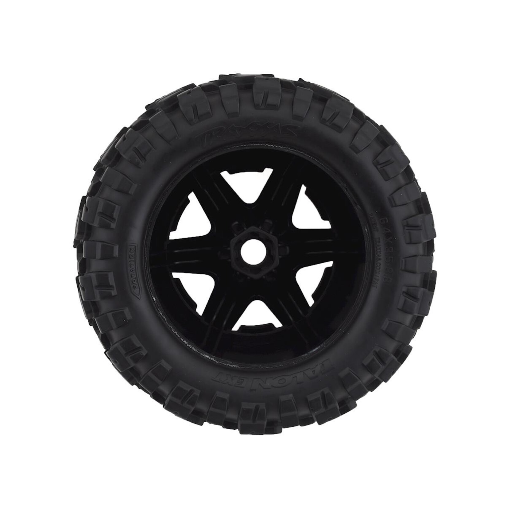 Traxxas #8672  Traxxas Talon EXT 3.8" Pre-Mounted E-Revo 2.0 Tires w/17mm Hex (2) (Black)