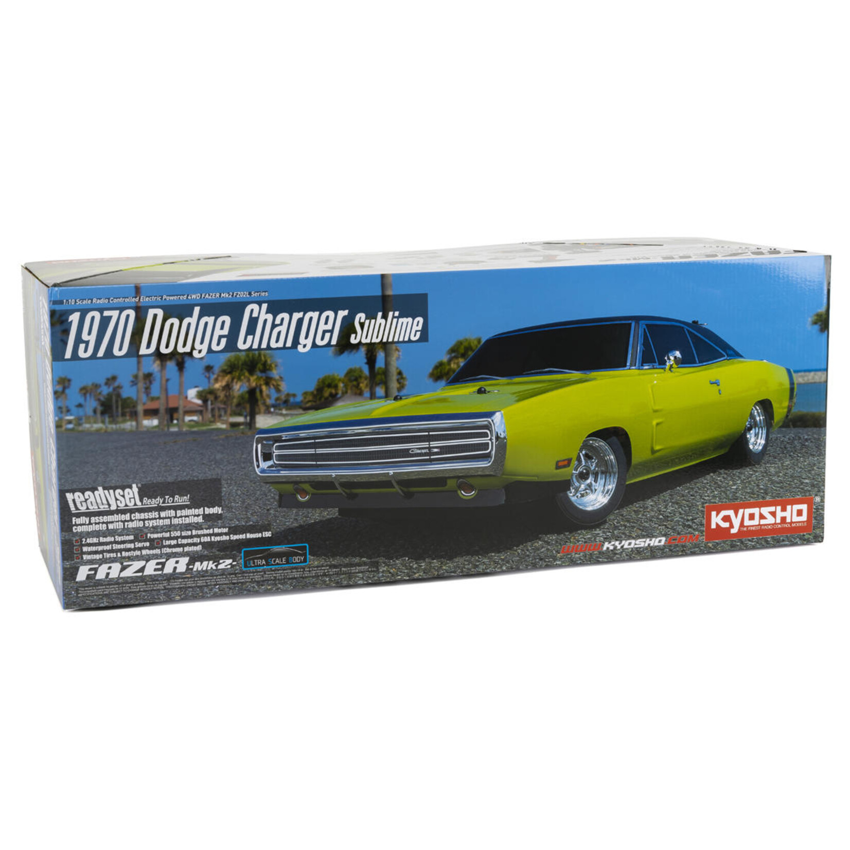 Kyosho #34417T2  Kyosho EP Fazer Mk2 FZ02L 1970 Dodge Charger 1/10 Touring Car ReadySet (Green) w/Syncro KT-231P Radio