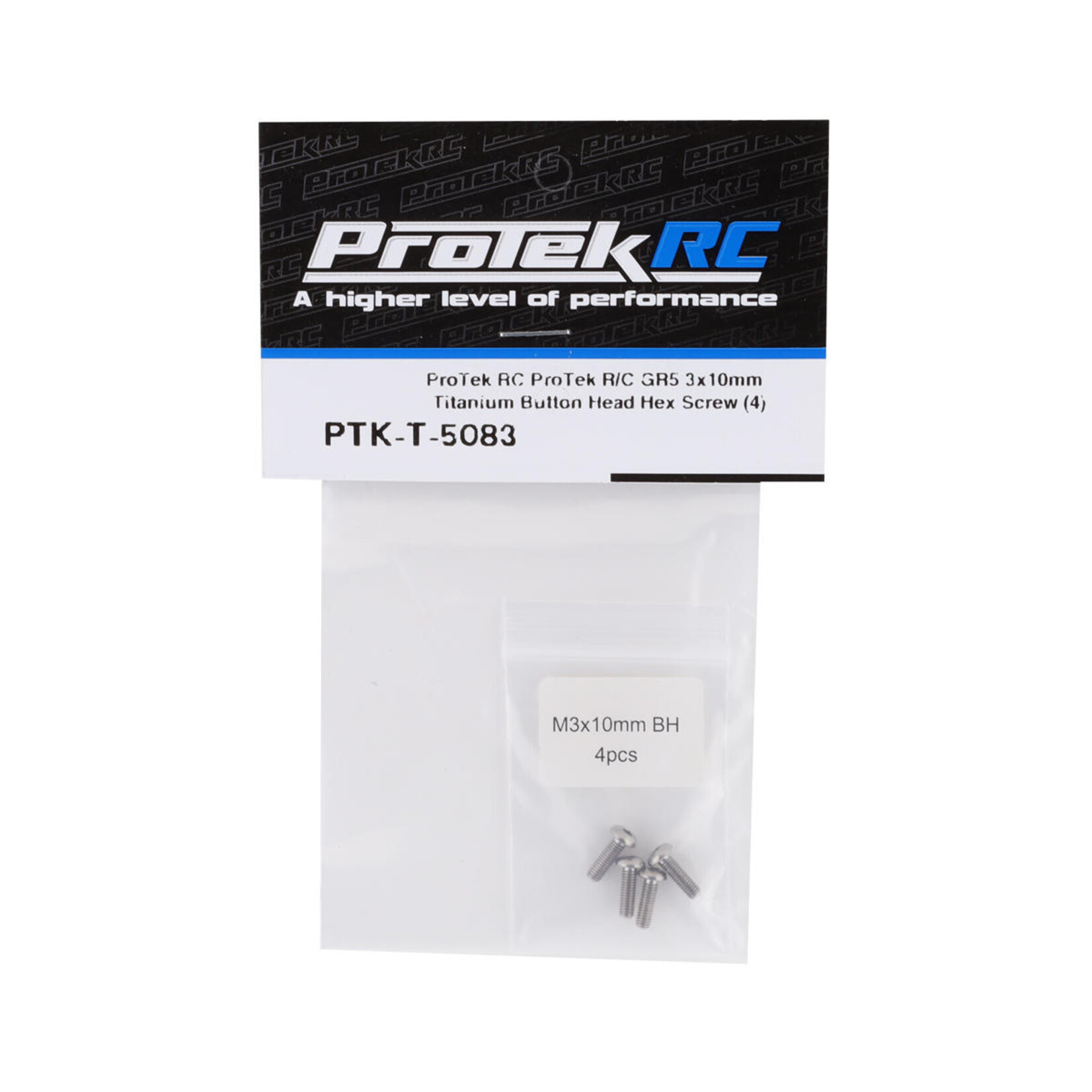 ProTek RC #PTK-T-5083 ProTek RC 3x10mm "Grade 5" Titanium Button Head Hex Screw (4)