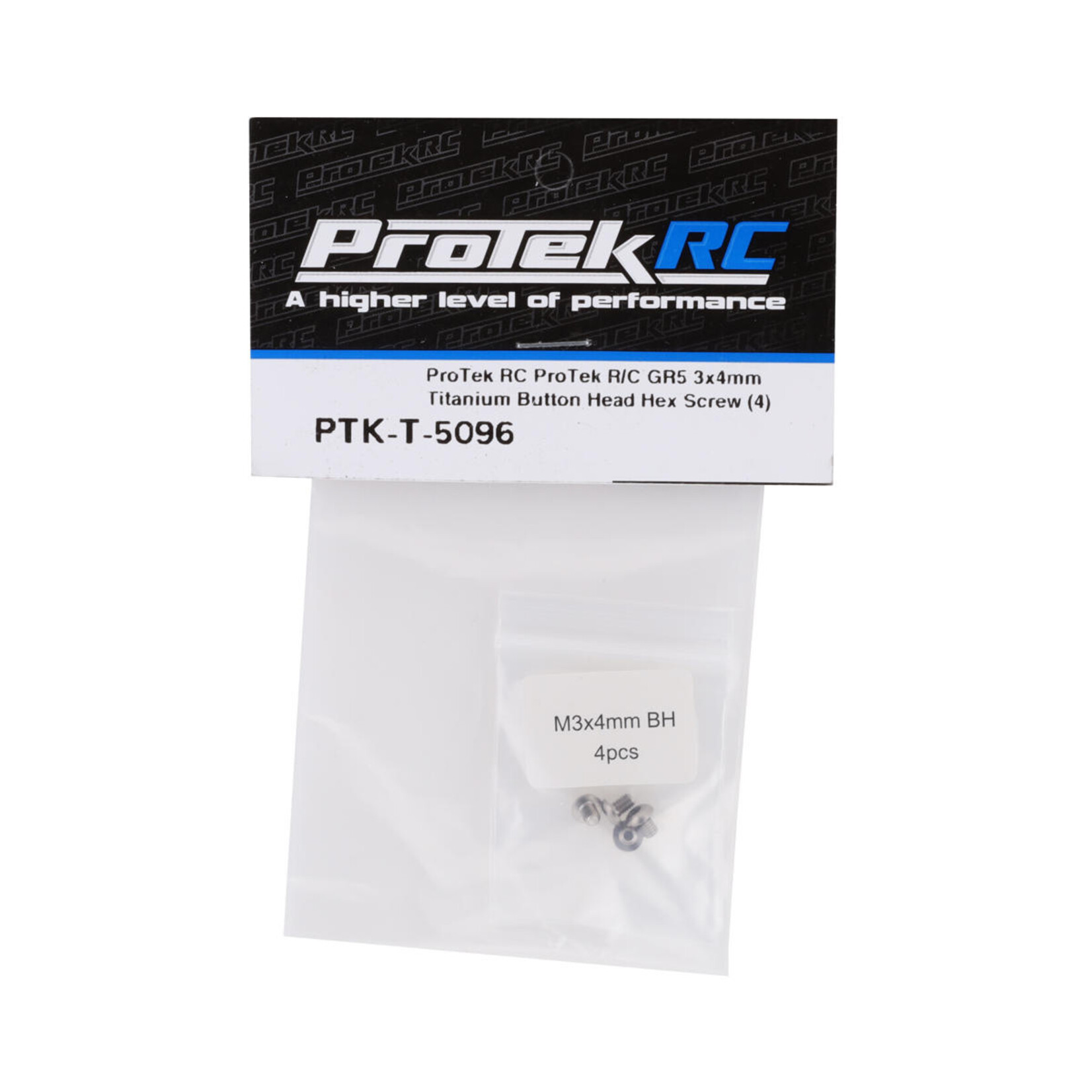 ProTek RC #PTK-T-5096 ProTek RC 3x4mm "Grade 5" Titanium Button Head Hex Screw (4)