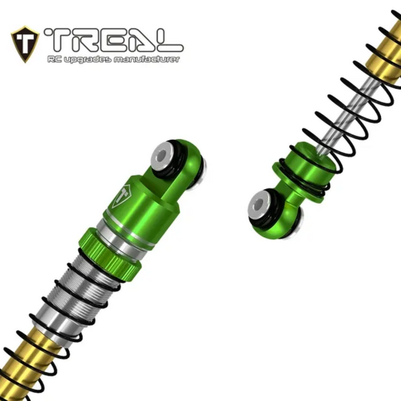 Treal #X003SX4LMZ TREAL AX24 Aluminum Threaded Shocks (53mm) (Green)