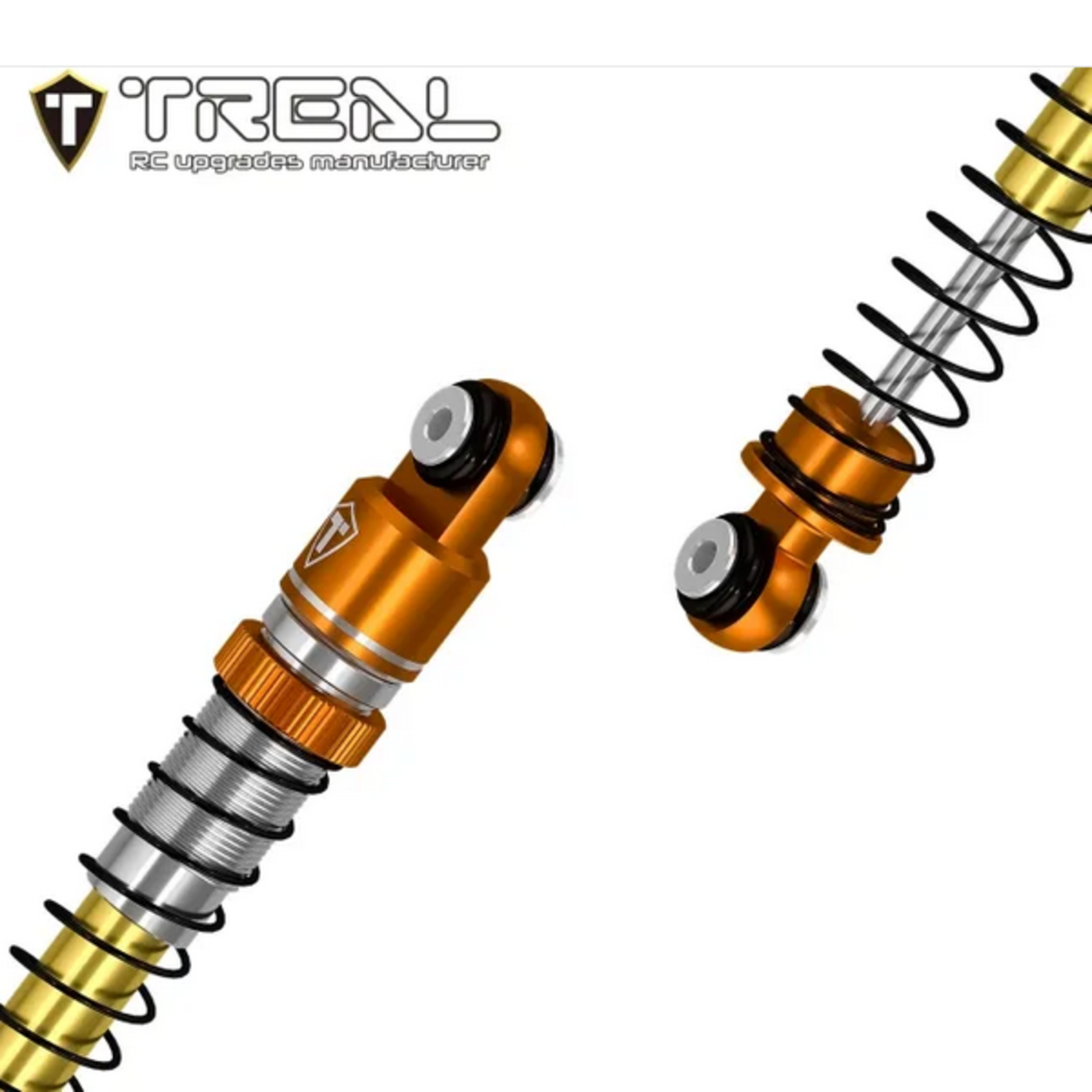 Treal #X003SX05HF TREAL AX24 Aluminum Threaded Shocks (53mm) (Orange)