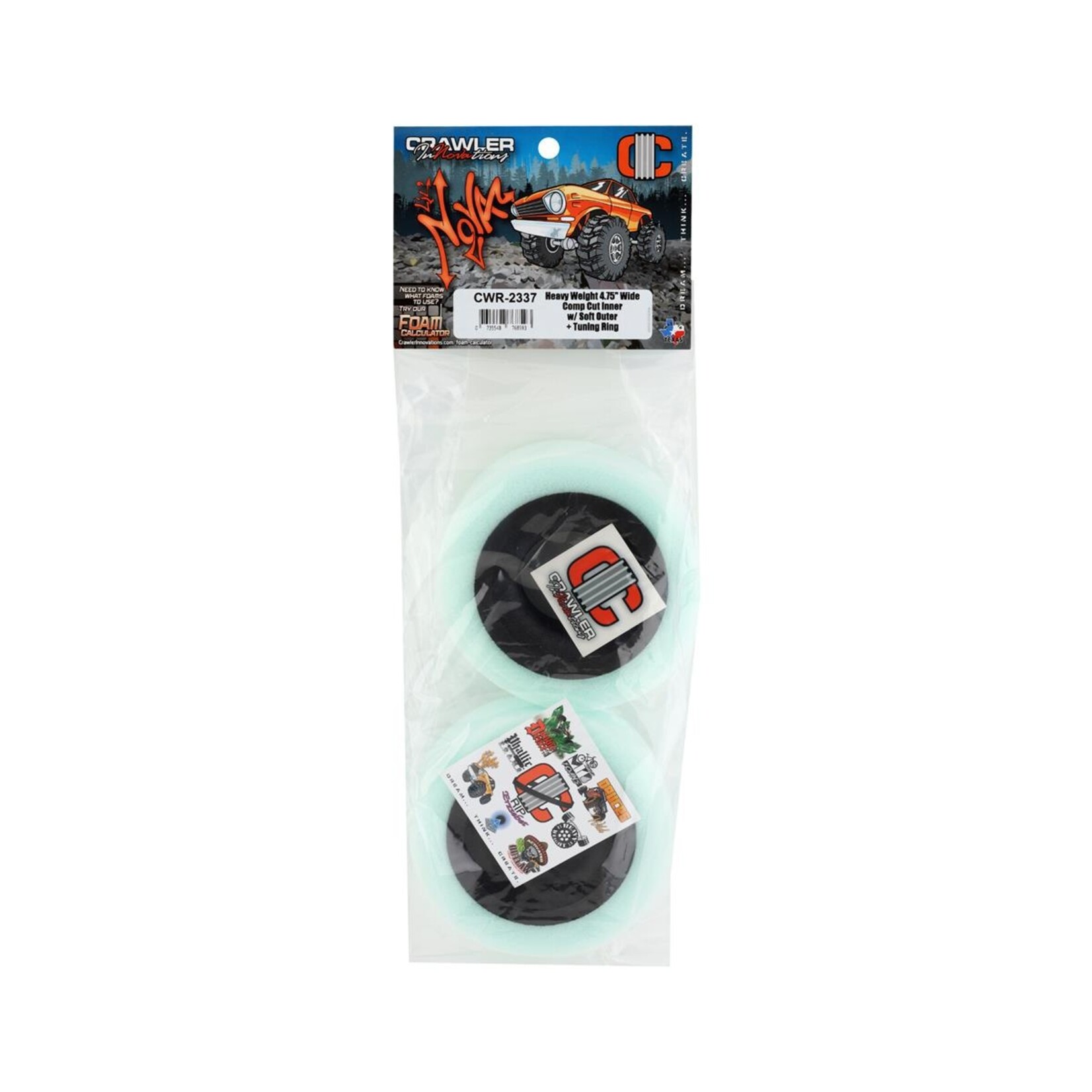 Crawler Innovations #CWR-2337 Crawler Innovations Lil' Nova Heavy Weight Dual Stage 4.75" 1.9" Wide Crawler Foam w/Comp Cut Inner (2) (Soft Outer)