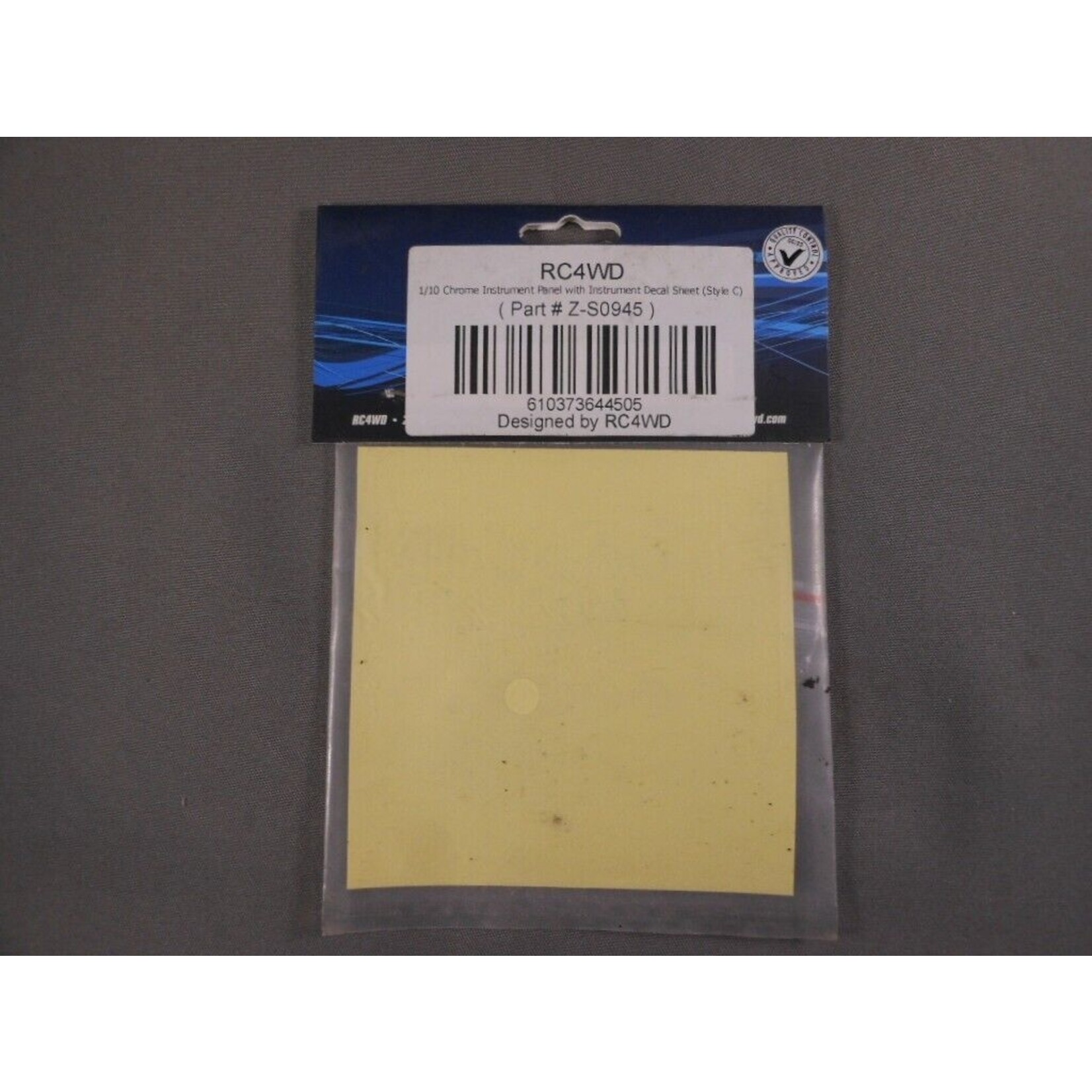 RC4WD #Z-S0945  RC4WD 1/10 Chrome Instrument Panel w/Instrument Decal SheCar & Truck Partset (Style C)