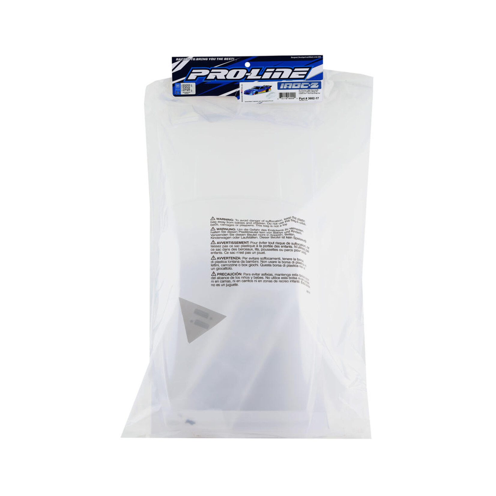 Pro-Line #3602-17  Pro-Line Losi 22S Drag 1985 Chevy Camaro IROC-Z Pre-Cut Body Set (Clear)