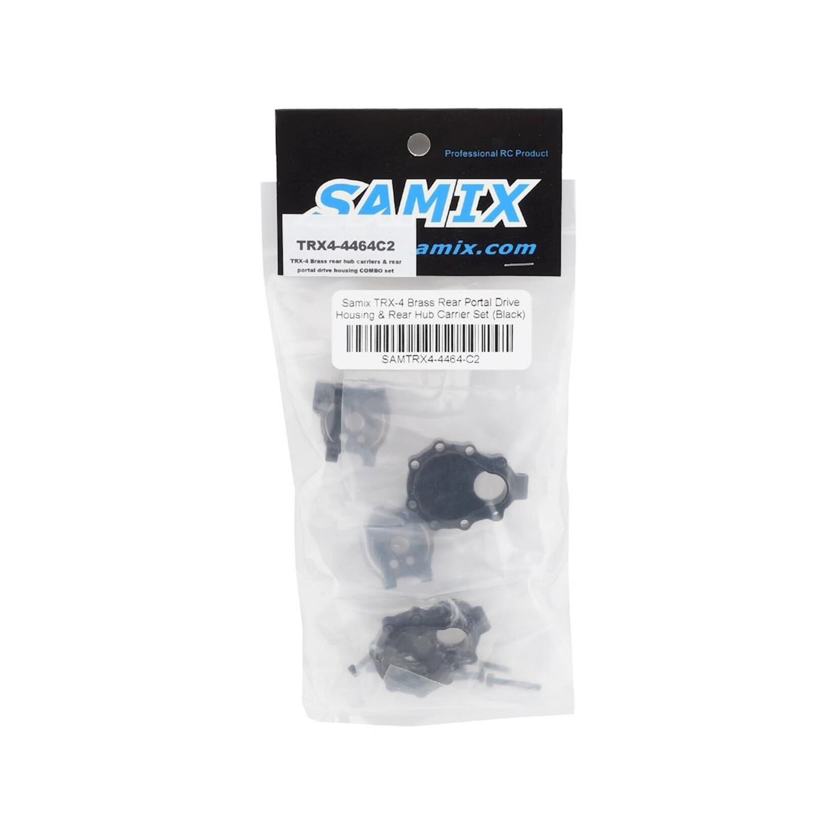 Samix #TRX4-4464-C2  Samix TRX-4 Brass Rear Portal Drive Housing & Rear Hub Carrier Set (Black)