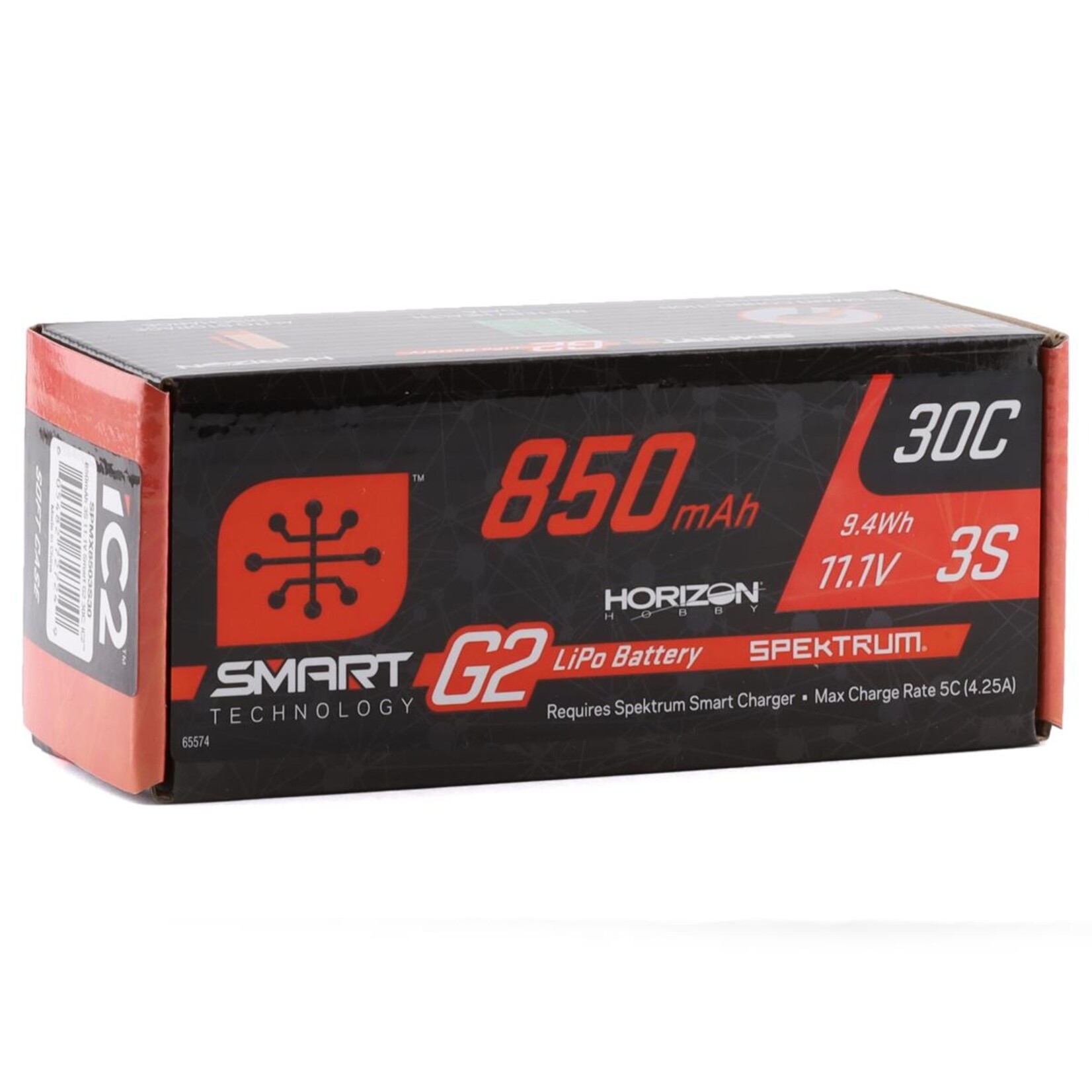 Spektrum #SPMX8503S30 Spektrum RC 3S Smart G2 LiPo 30C Battery Pack w/IC2 Connector (11.1V/850mAh)