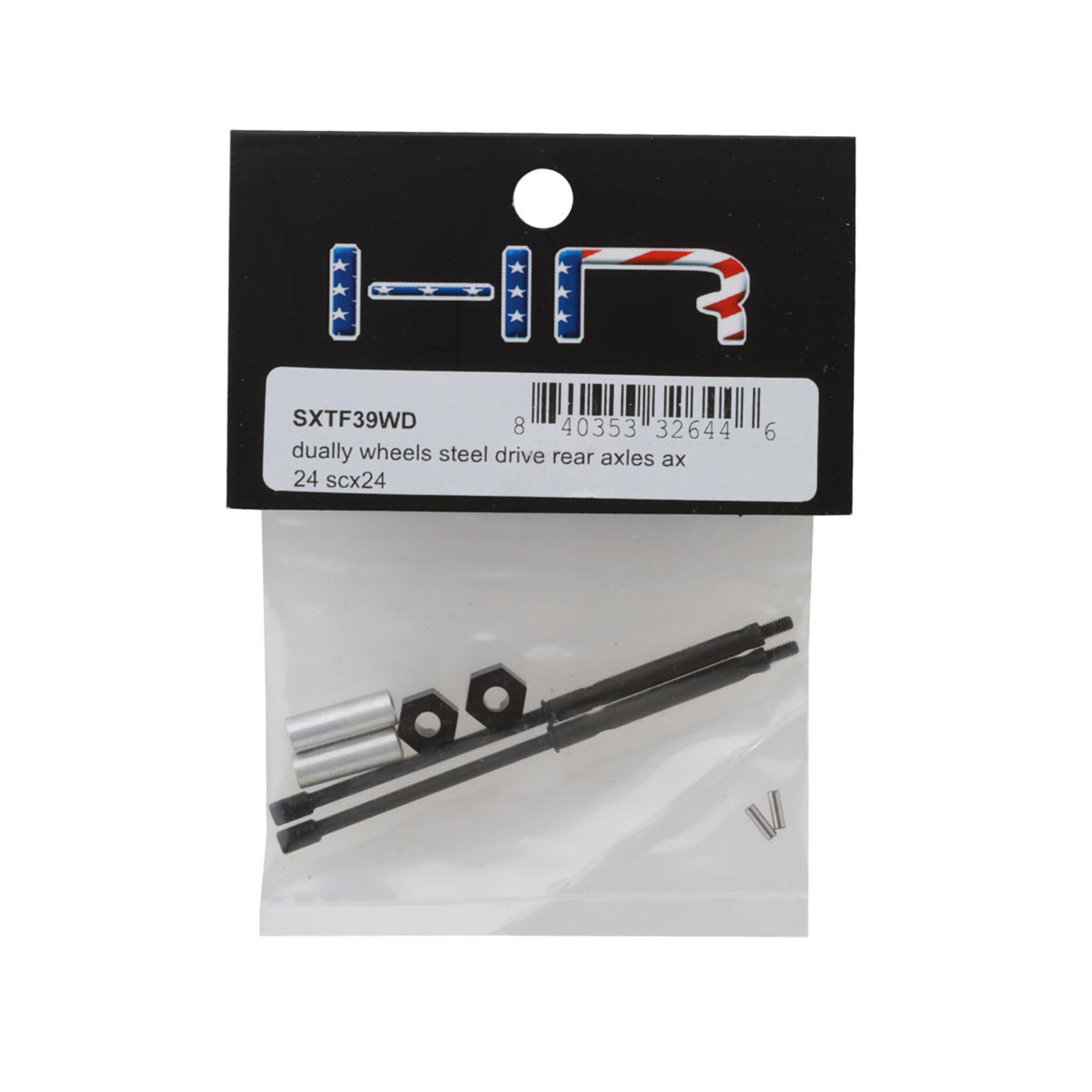 Hot Racing #SXTF39WD Hot Racing Axial SCX24 Dually Wheel Steel Rear Axles (2)