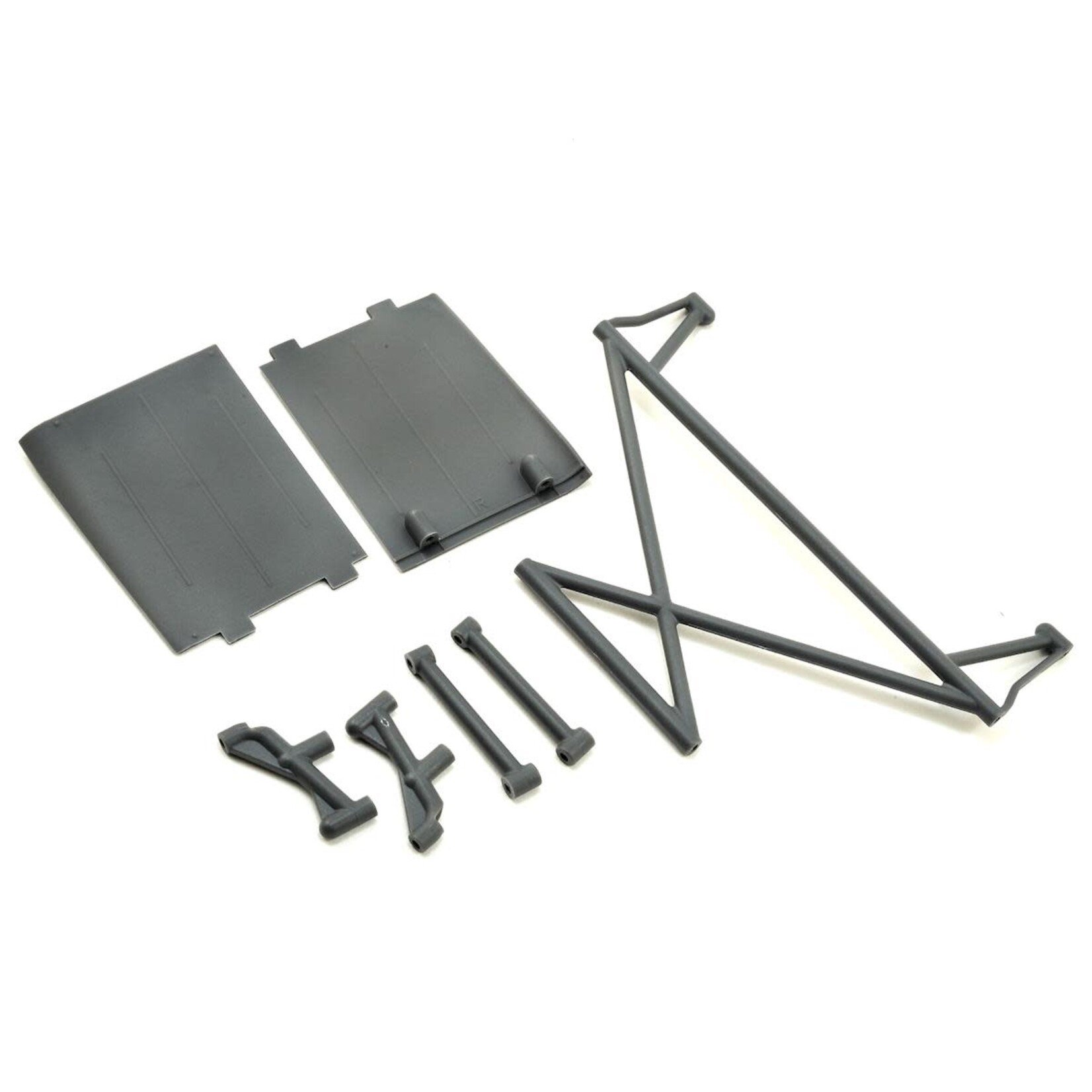 Losi Losi Rock Rey Rear Tower Support & Mud Guards (Grey) #LOS230041