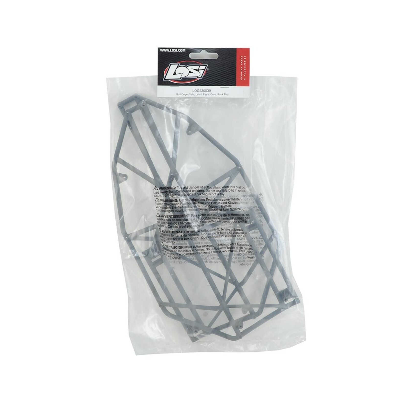 Losi #LOS230039 Losi Rock Rey Roll Cage Side Left and Right (Gray)