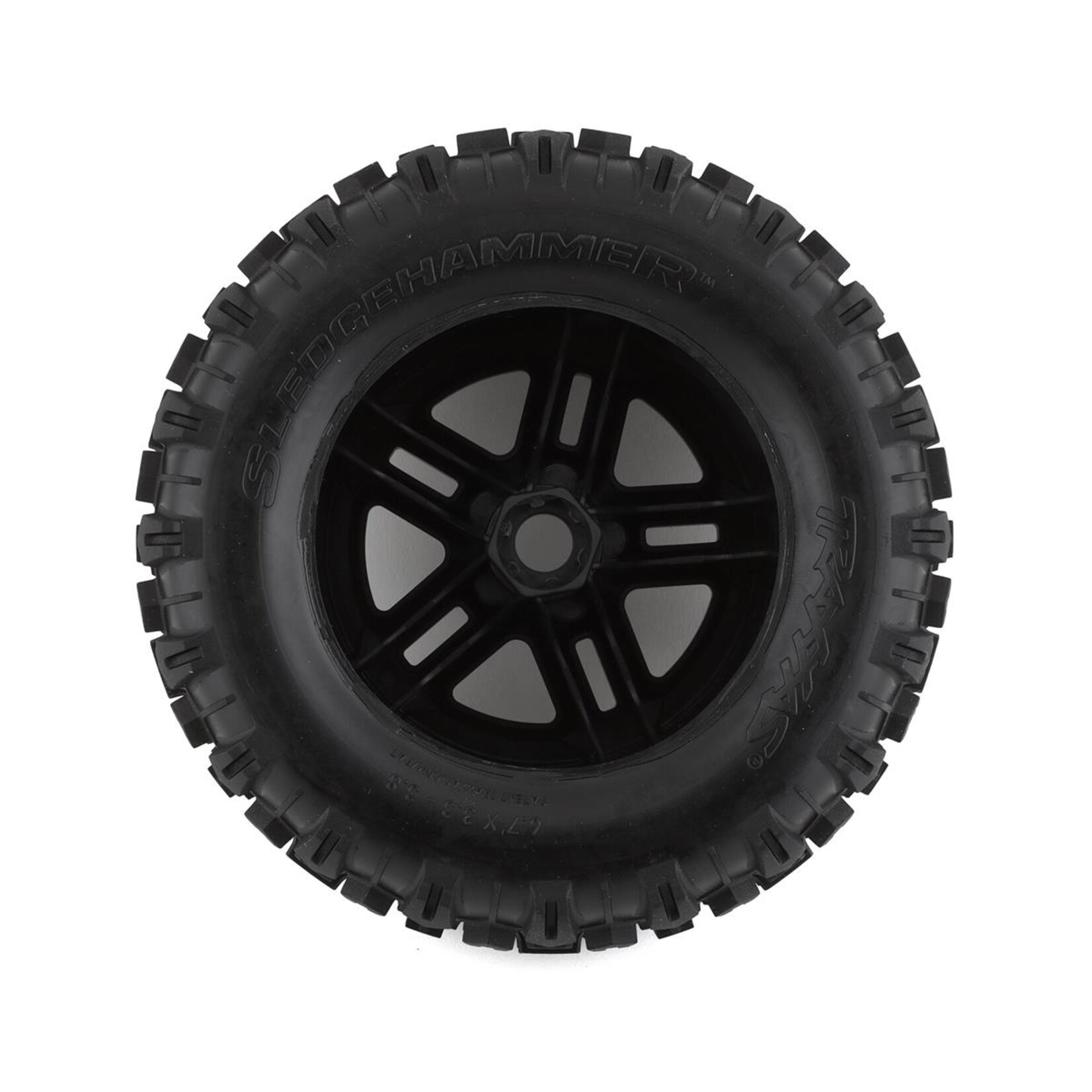 Traxxas #9672  Traxxas Sledge Pre-Mounted 3.8" Sledgehammer Tires (Black) (2) w/17mm Hex