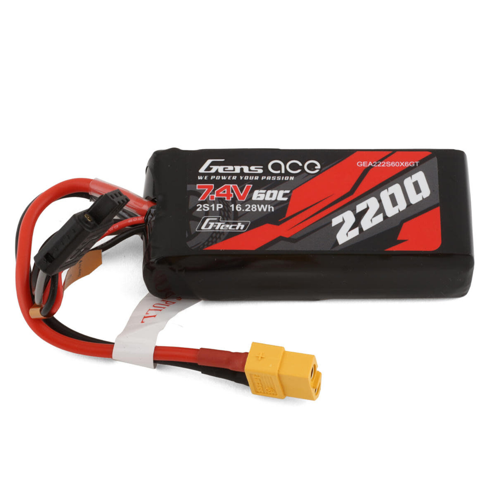 Gens Ace #GEA222S60X6GT Gens Ace 2S G-Tech Smart LiPo Battery 60C (7.4V/2200mAh) w/XT-60 Connector