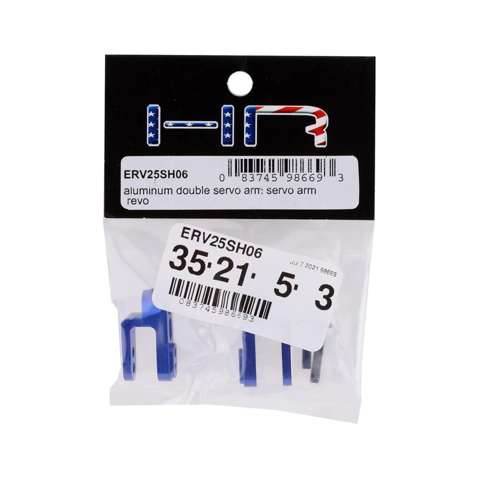 Hot Racing #ERV25SH06 Hot Racing Traxxas Revo Aluminum Double-Shear Steering Servo Horn Arm (Blue) (2)