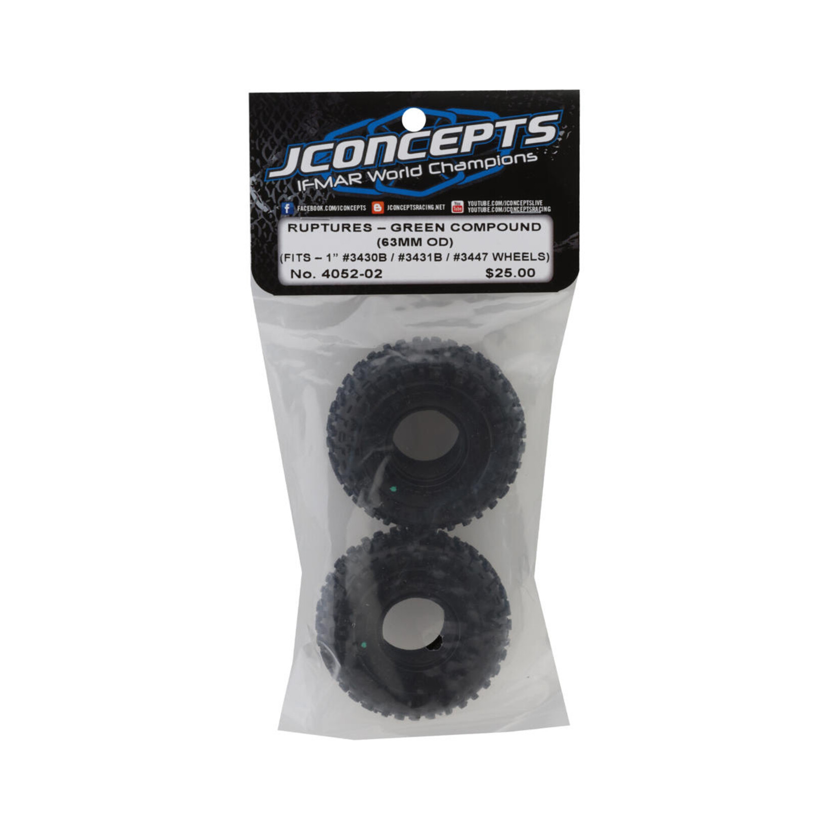 JConcepts #4052-02 JConcepts Ruptures 1.0" Micro Crawler Tires (2) (Green)