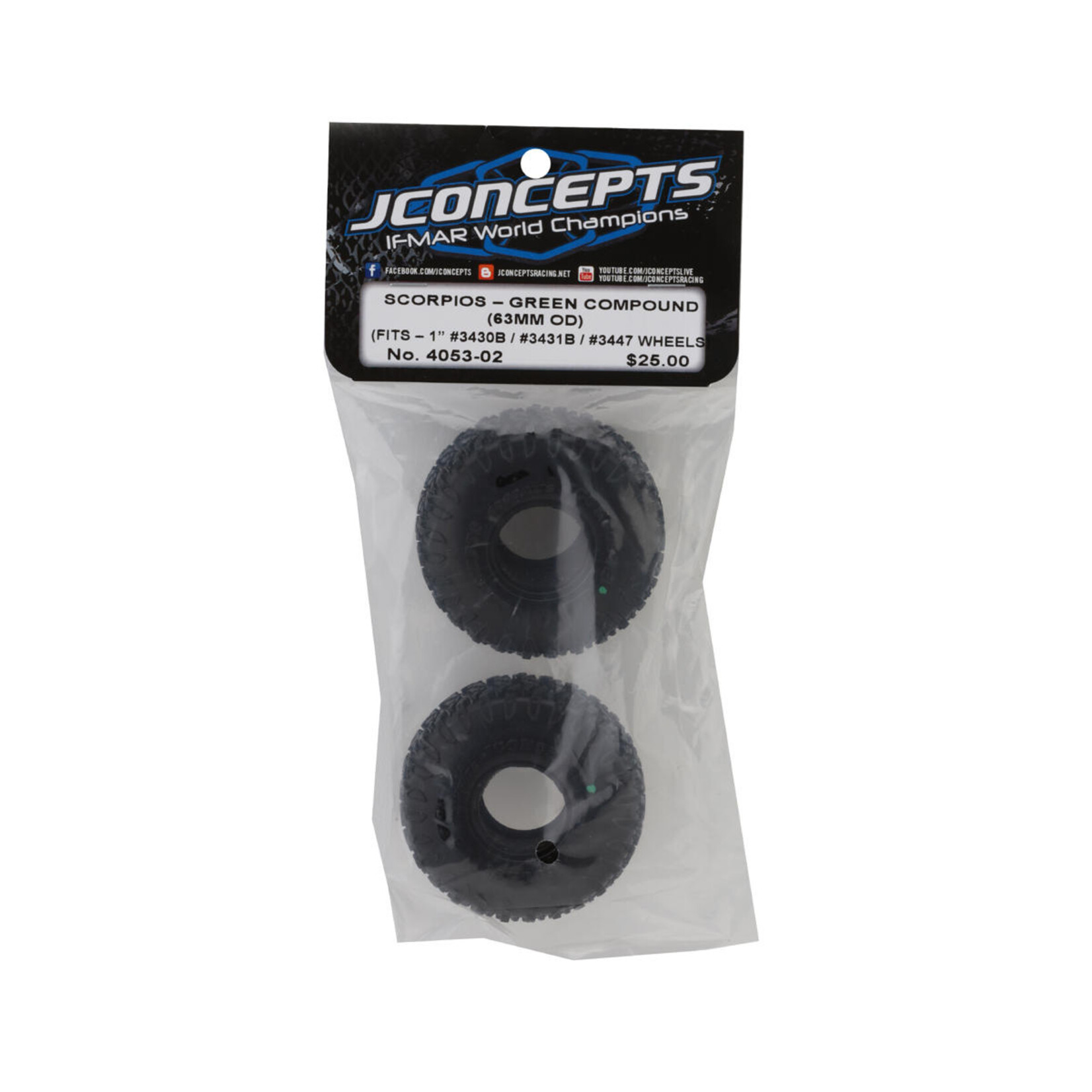 JConcepts #4053-02 JConcepts Scorpios 1.0" Micro Crawler Tires (2) (Green)