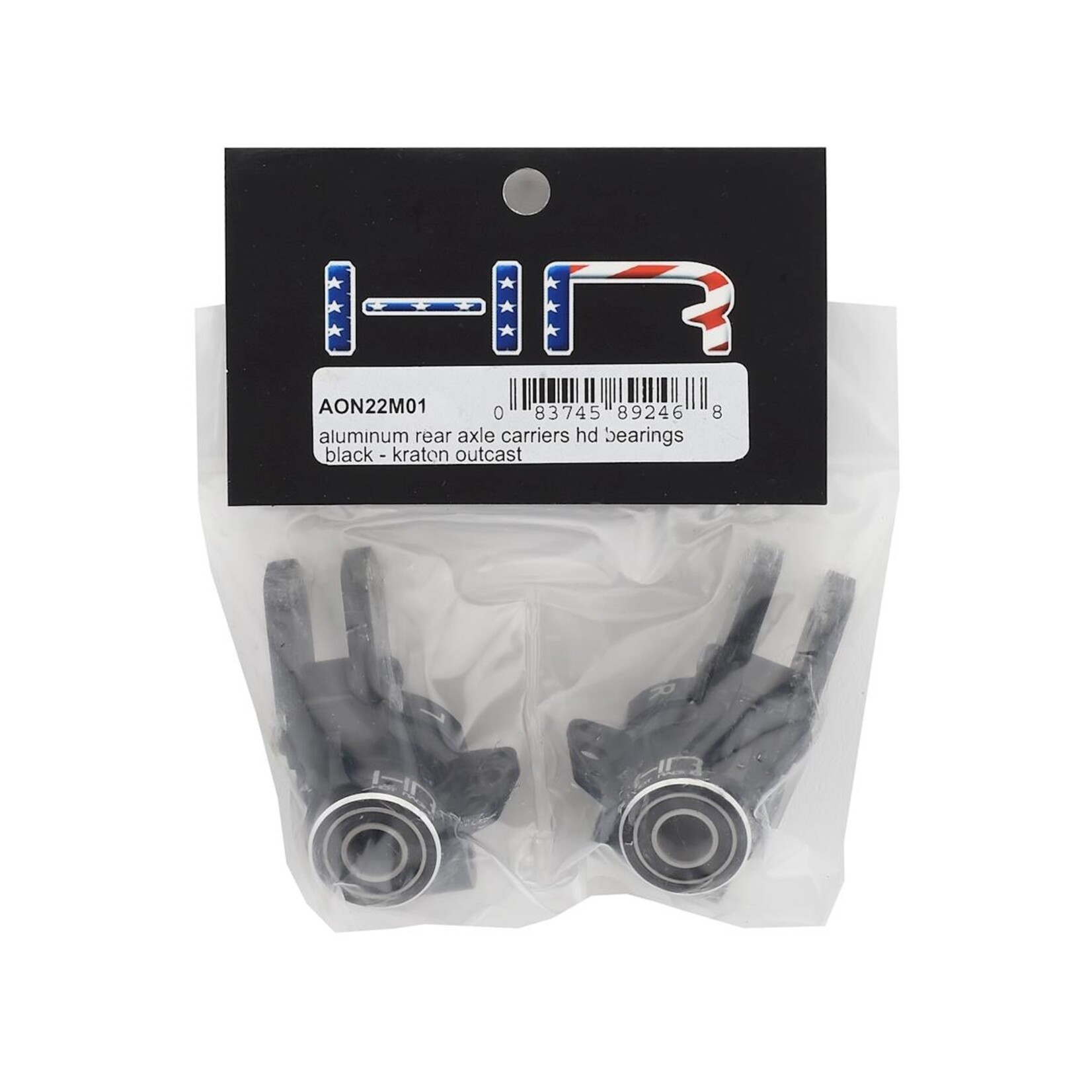 Hot Racing #AON22M01 Hot Racing Kraton/Outcast Aluminum "HD Bearings" Rear Axle Carriers (Black) (2)