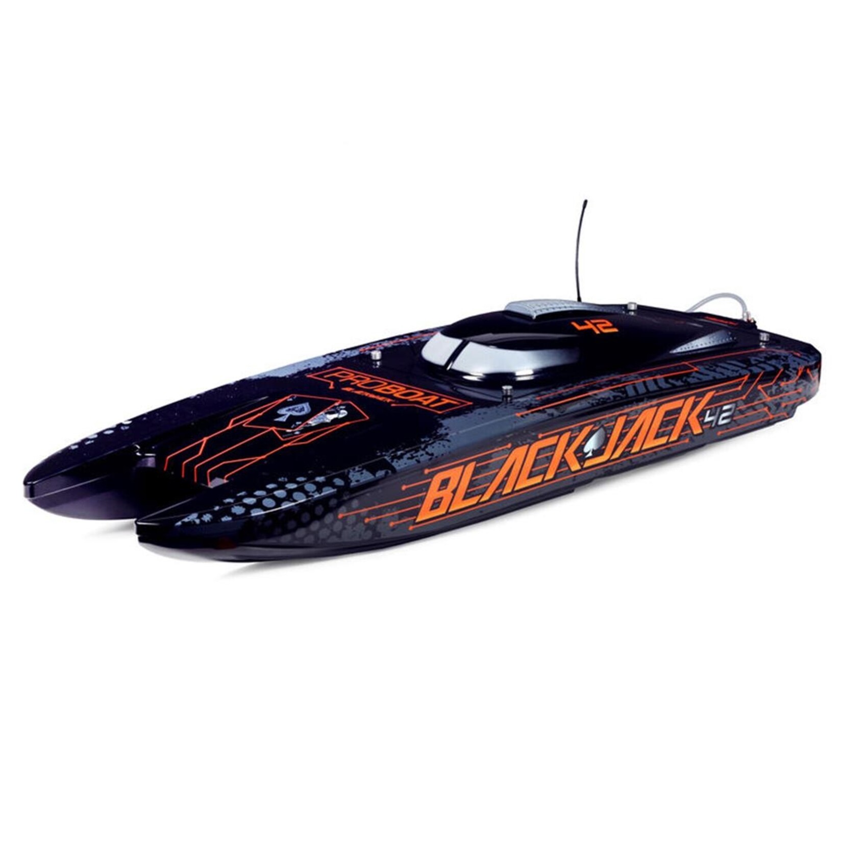 Pro Boat Pro Boat Blackjack 42" 8S Brushless RTR Electric Catamaran (Black/Orange) w/2.4GHz Radio System #PRB08043T1