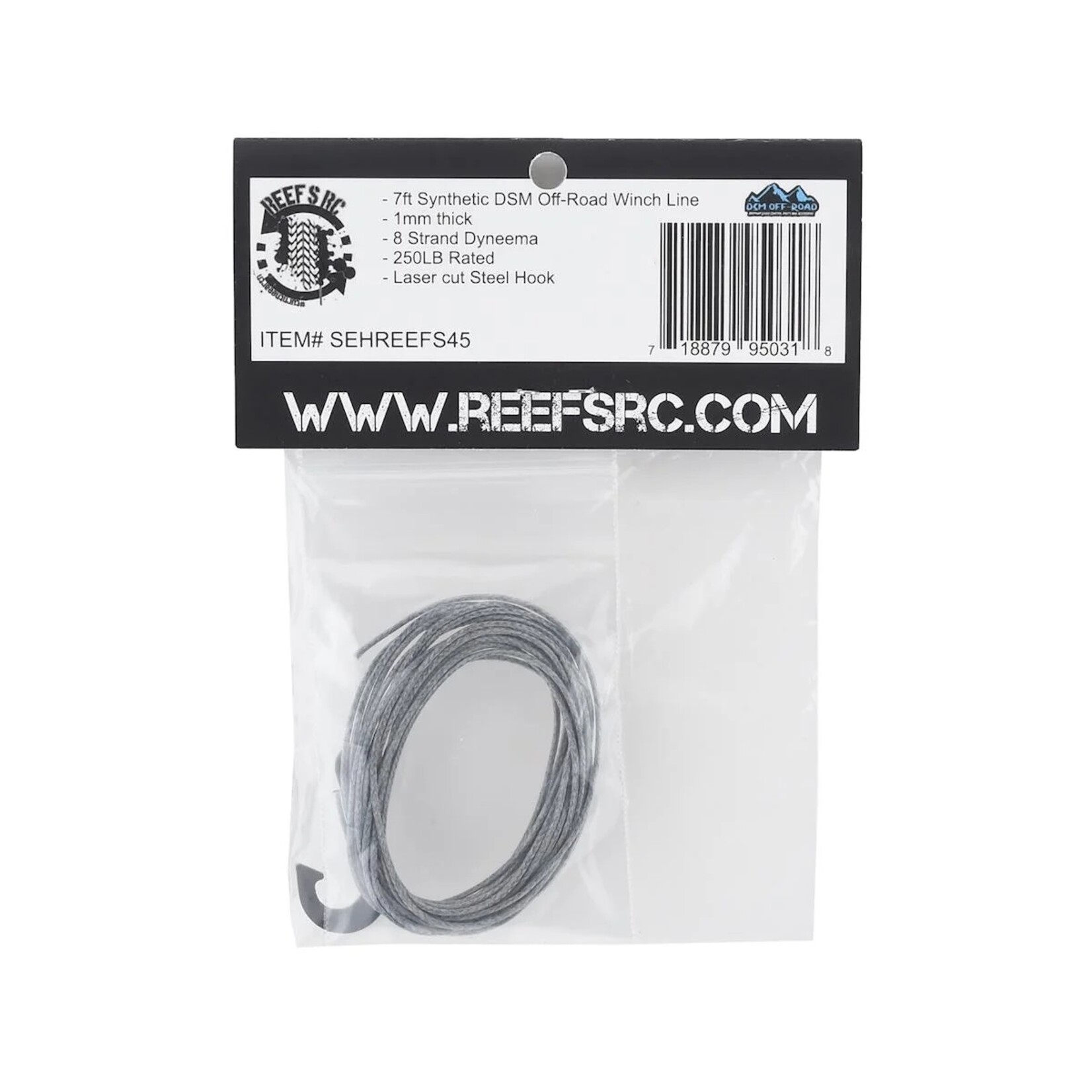 Reefs RC #REEFS45 Reefs RC Synthetic Winch Line w/Steel Hook
