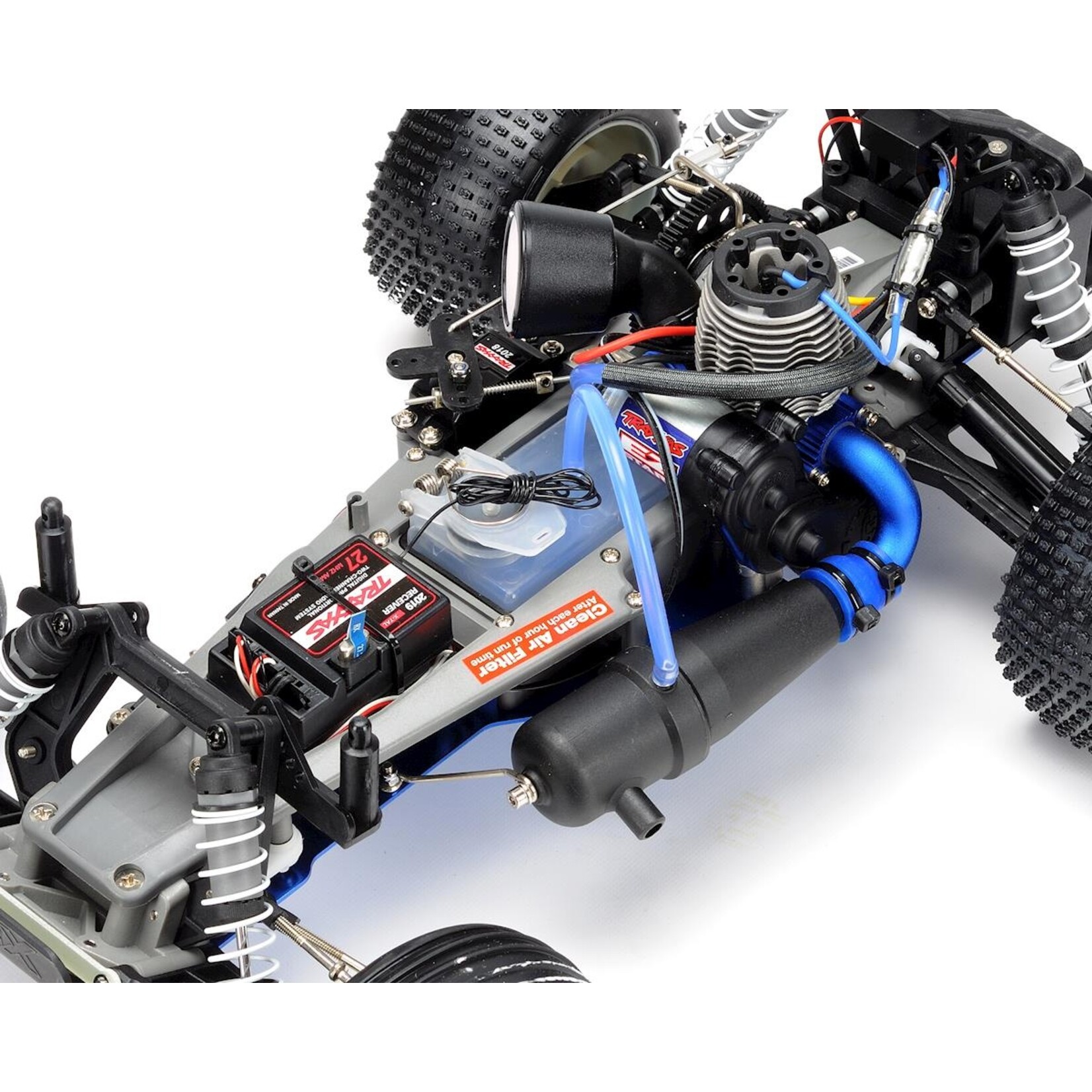 Traxxas #44096-3-BLUE Traxxas Nitro Rustler 1/10 RTR Stadium Truck (Silver/Blue) w/TQi 2.4GHz, TSM, EZ Start, Battery & DC Charger