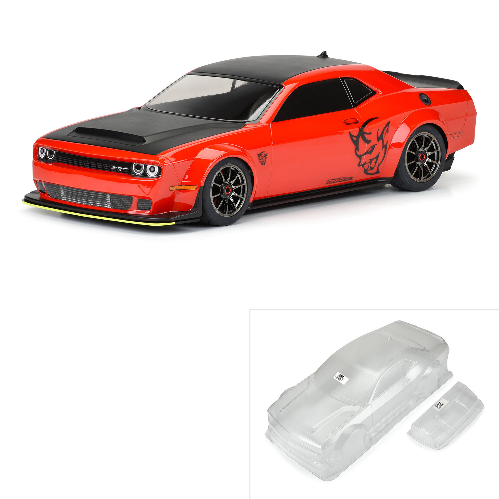 PROTOform #PRM158600  PROTOform ARRMA Infraction 1/7 Dodge Challenger SRT Demon Body (Clear)