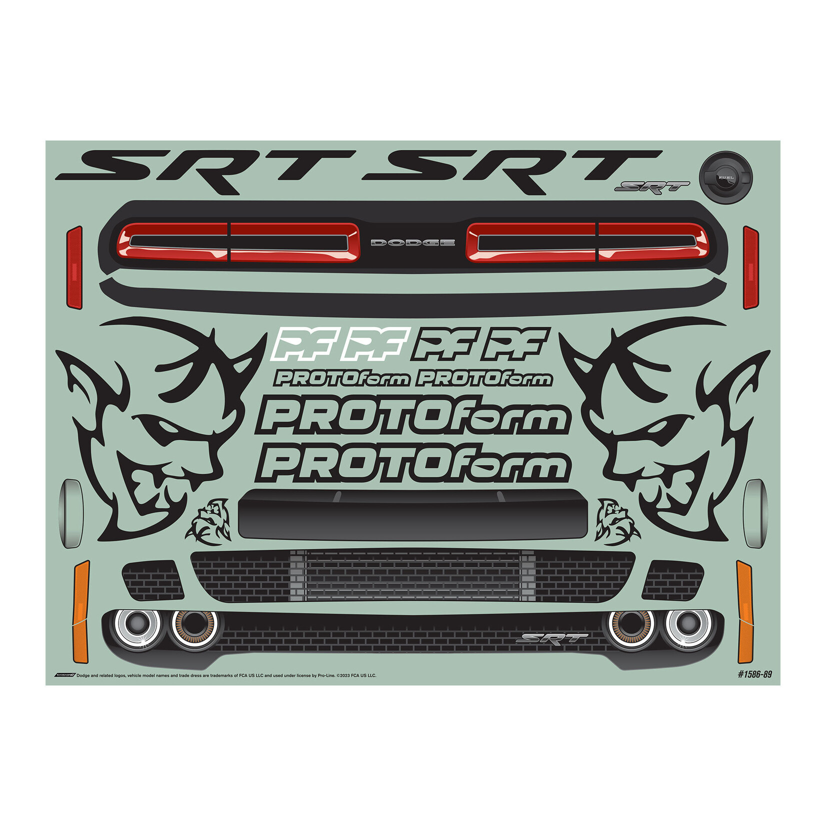 PROTOform #PRM158600  PROTOform ARRMA Infraction 1/7 Dodge Challenger SRT Demon Body (Clear)