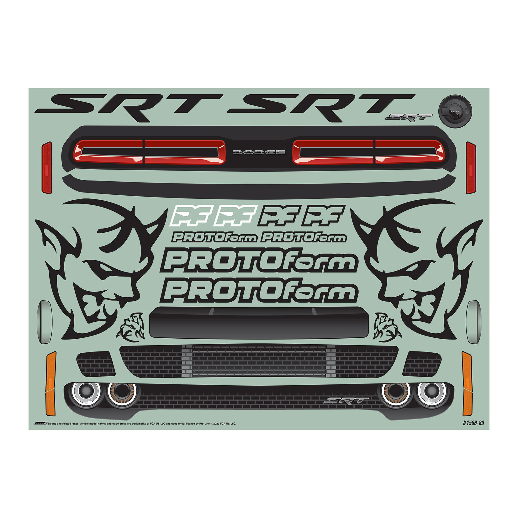 PROTOform PROTOform ARRMA Infraction 1/7 Dodge Challenger SRT Demon Body (Clear) #PRM158600
