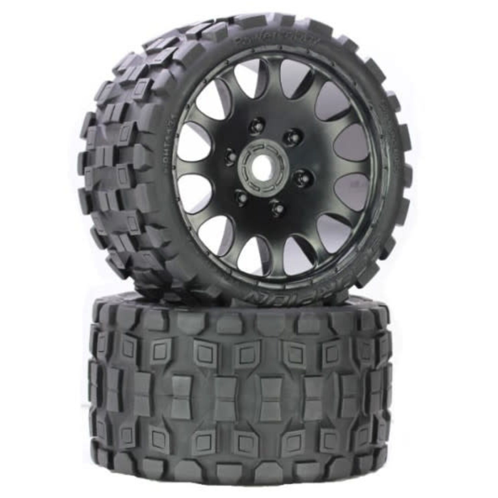 Power Hobby #PHBPHT1131R Power Hobby 1/8 Scorpion Belted Monster Truck Pre-Mounted Tires (Black)